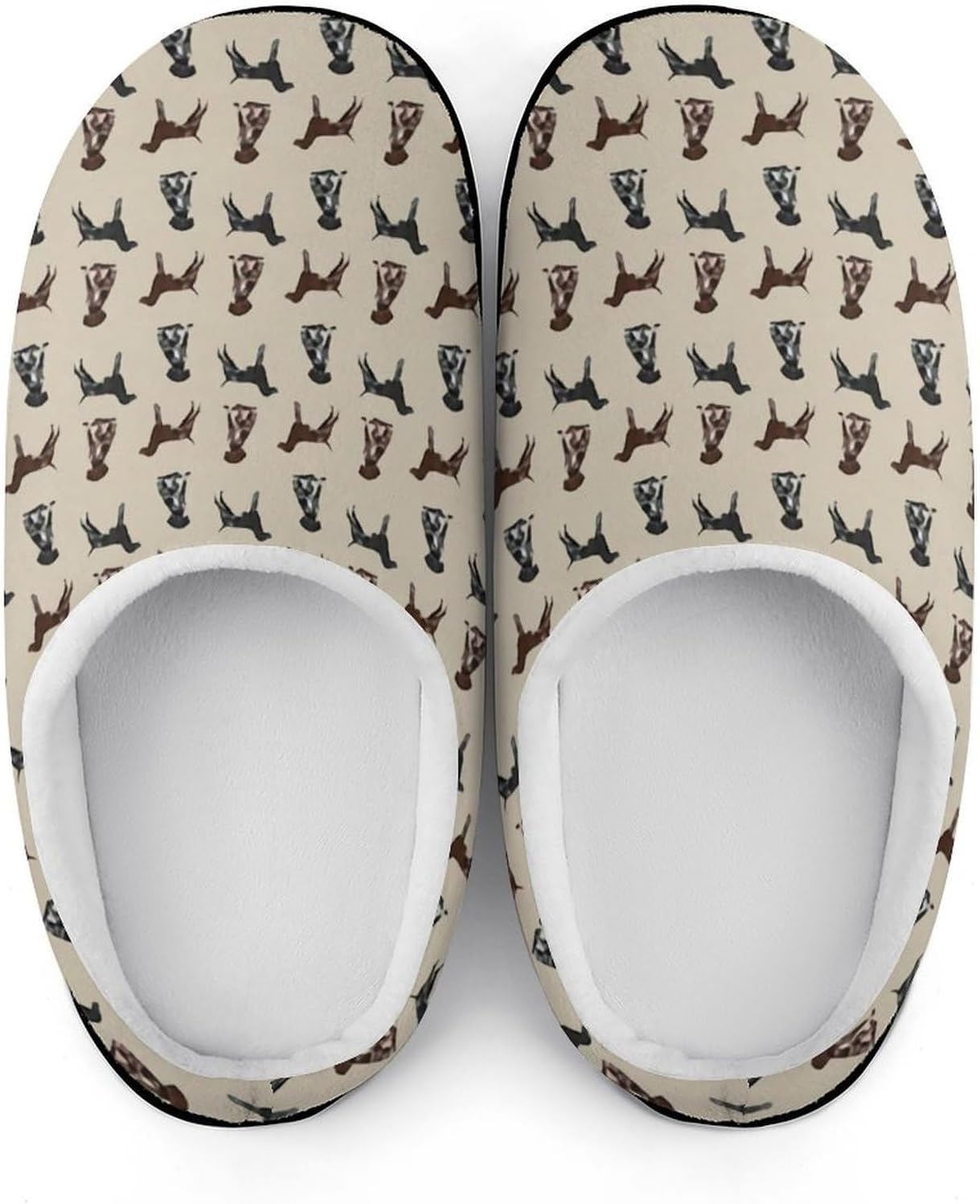 German Shorthaired Pointer Dogs Women's House Slippers Memory Foam Warm Shoes Spa Rubber Sole Indoor Outdoor