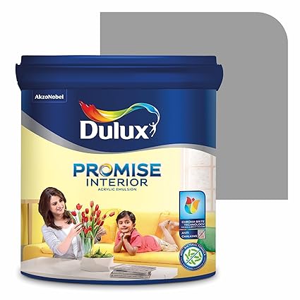 Dulux Promise Interior Emulsion Paint (10L, Granite Grey) | Brighter & Longer-Lasting Colors | Rich Finish | Chroma Brite Technology | Anti-Chalk | Water-Based Acrylic Paint