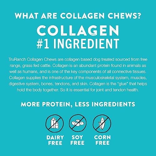 Miniatura 3 de TRURANCH Chips de colágeno Golosinas de colágeno para perros Apoyo saludable de larga duración Chips alternativos de cuero crudo Salud