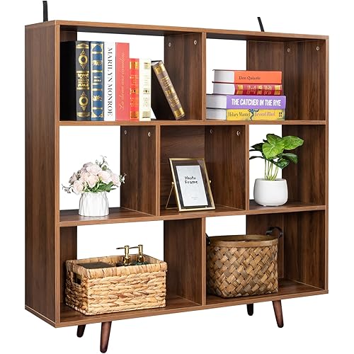 MENGK Wood Bookcase,Storage Shelves Stand Bookshelf for Entryway, Hallway, Living Room,Home Office Furniture (Bookcase)