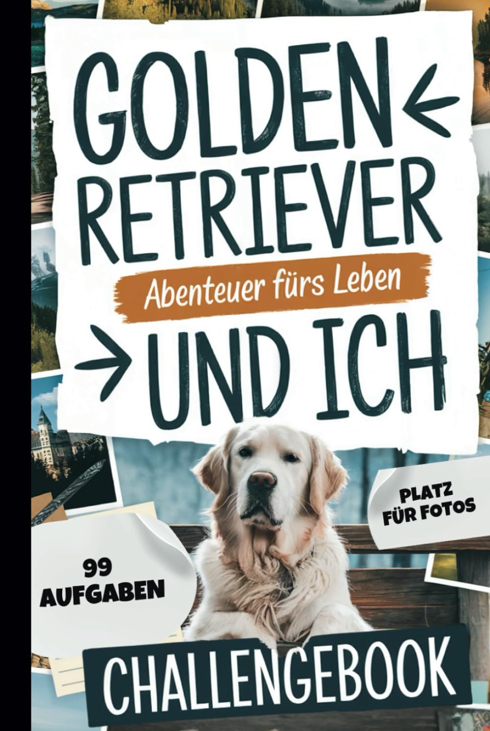 Livre Golden Retriever pour rompre la routine quotidienne grâce aux défis ludiques et album photo