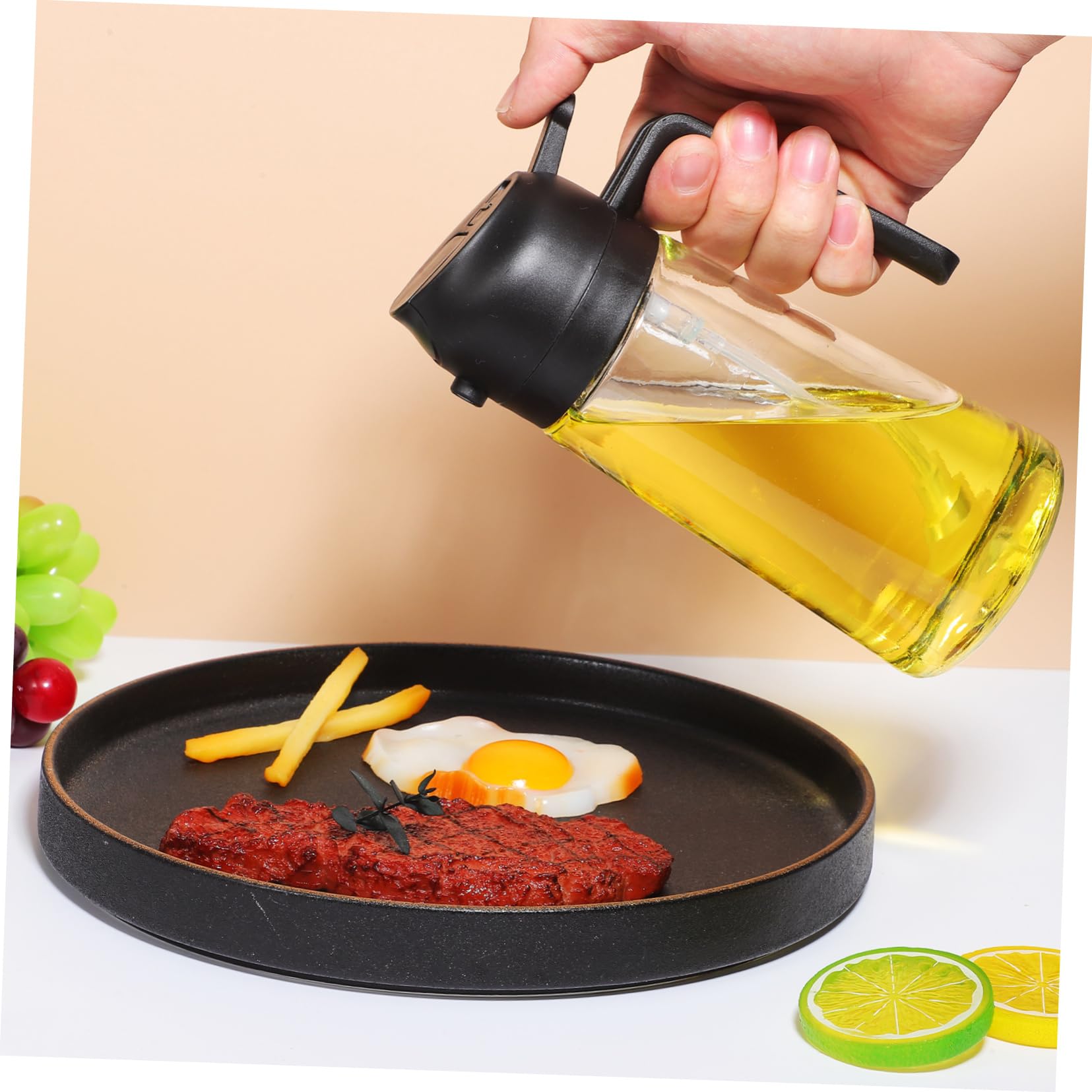 Alipis 4 Stück Olivenöl Spender Olivenöl-Sprühflasche Luftfritteuse Ölsprüher Haaröl-Applikatorflasche Flaschen ölsprayer Olive Oil Dispenser Olivenöl Spray Ölspender Glasflasche Black