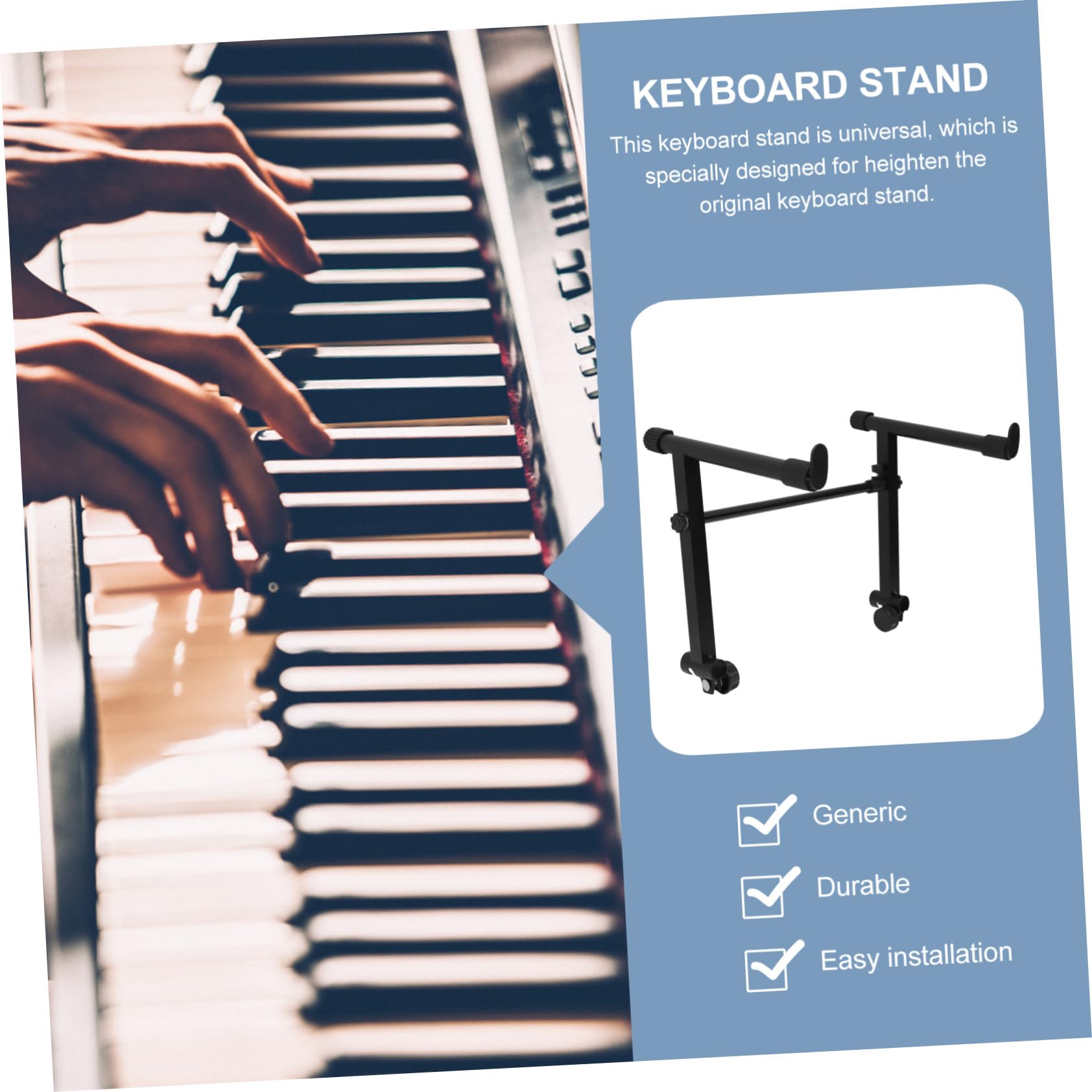 Supporto Tastiera Elettronica Altezza con Protezione Antiscivolo e Gomma Doppio Tubo per Pianola e Tastiera Musicale Portatile per Casa