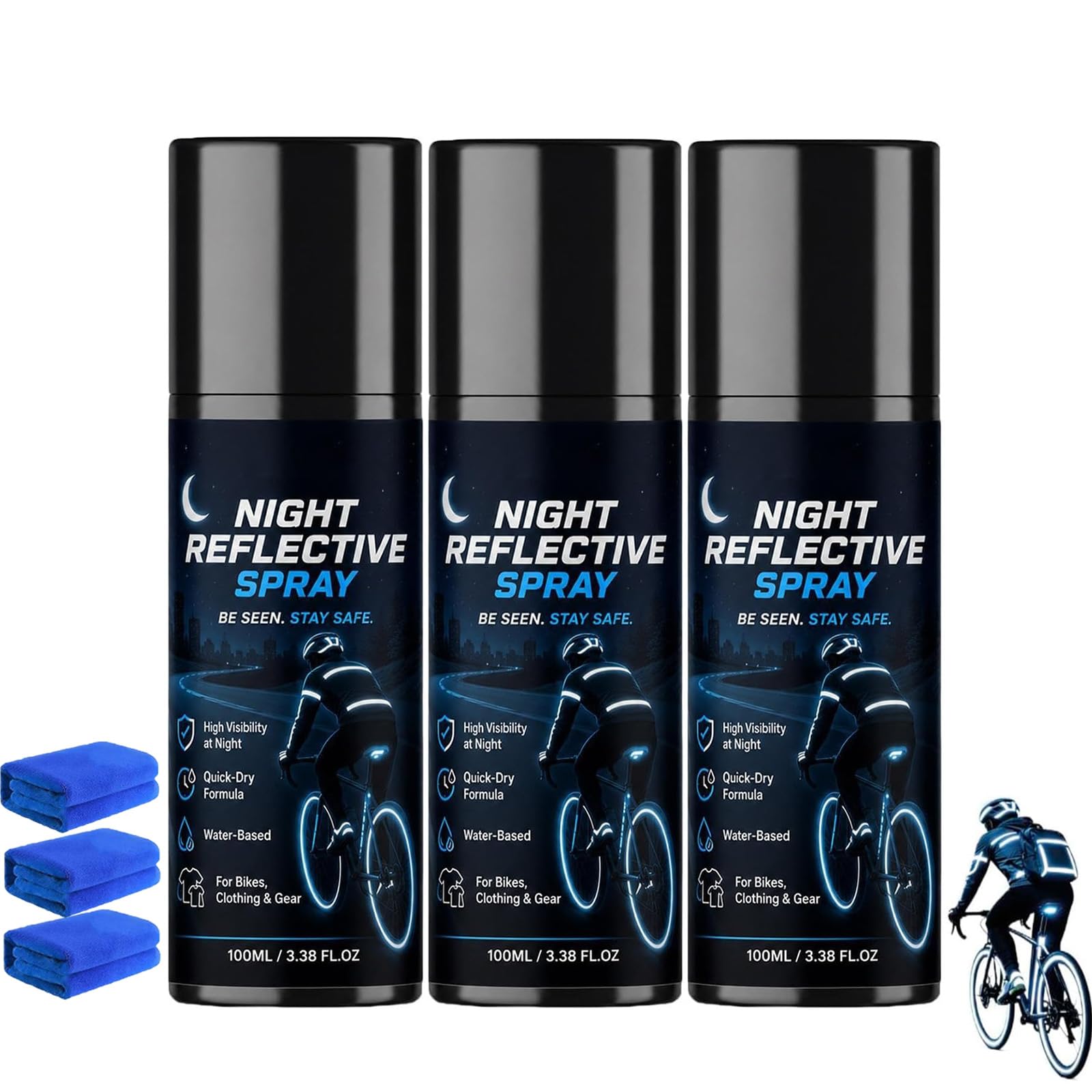Nachtreflektierendes Spray, reflektierende Beschichtungssprühfarbe (3PCS)