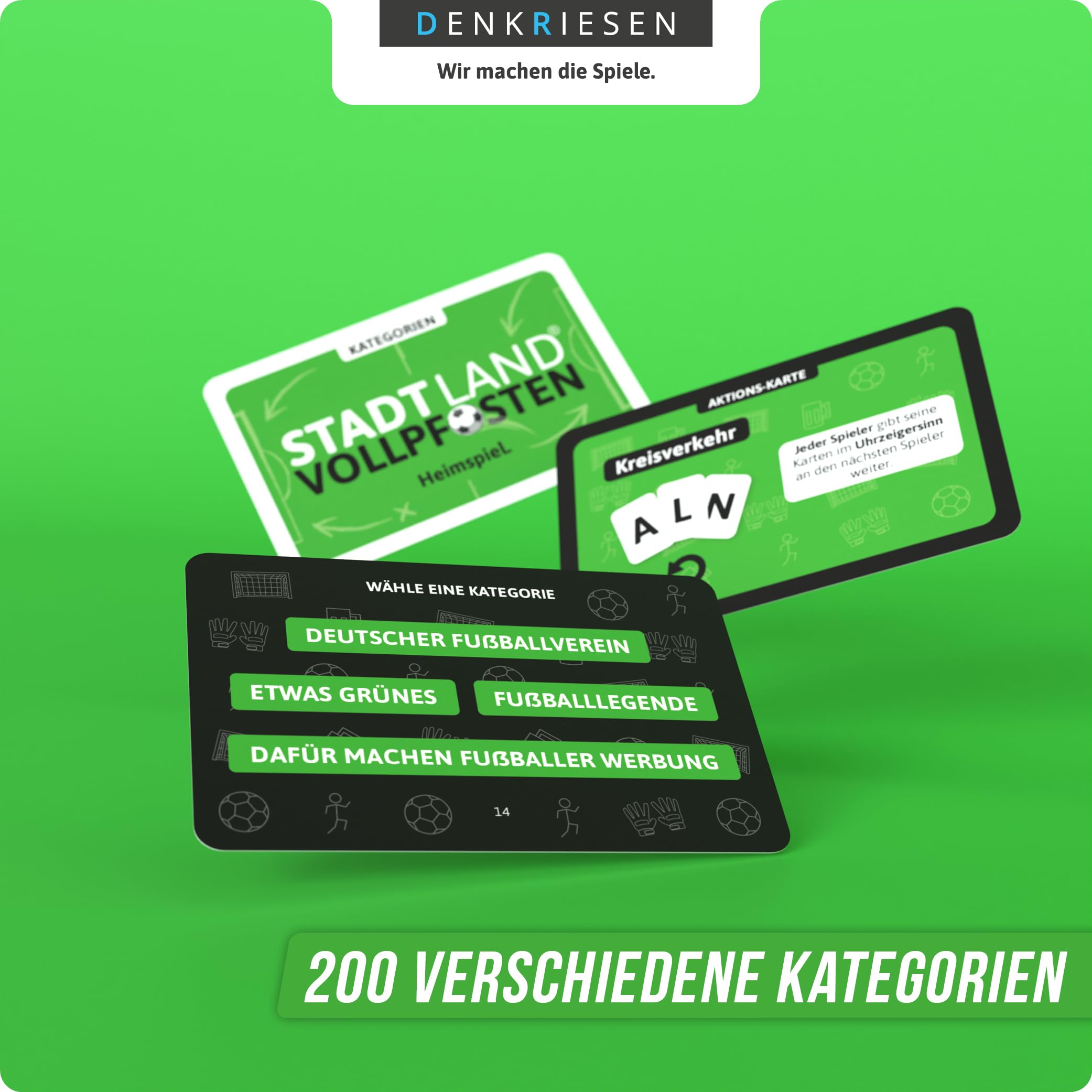 DENKRIESEN - Stadt Land Vollpfosten® - The Card Game - Football Edition - Home Game, Green, 12.5 x 11.5 x 4.5 cm - Image 4