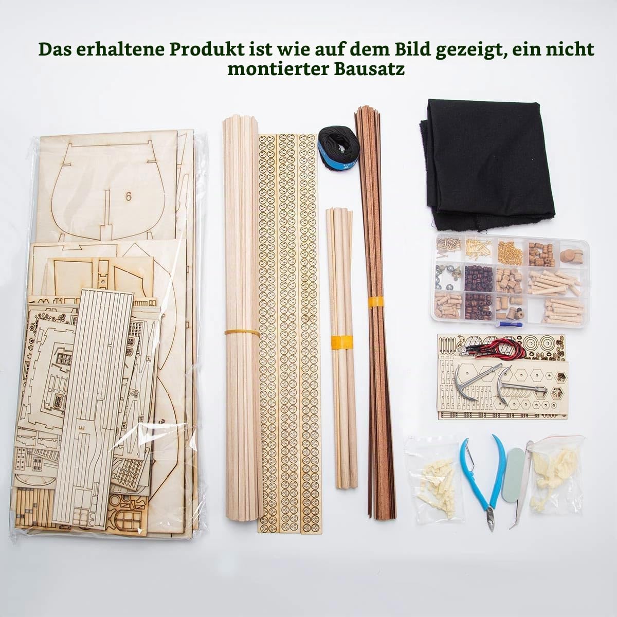 BuildCubes 3D Holzpuzzle für Erwachsene, 1/50 Schiff 3D Holz Modell Bausatz, Piratenschiff 3D Holzpuzzle Steampunk Segelschiff 3D Puzzle Holz, DIY Montage Handwerk Modellbau Geschenk