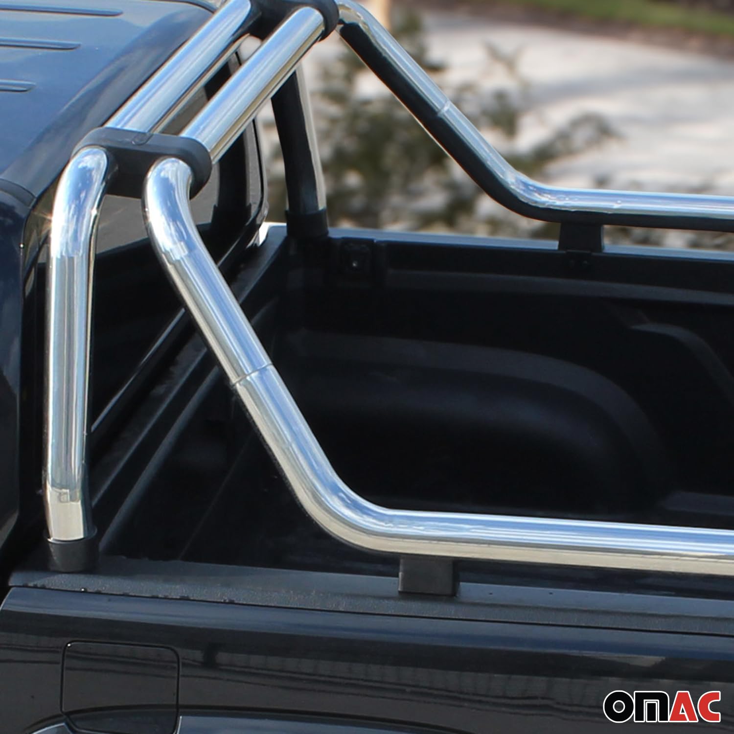 OMAC Überrollbügel Rollbar kompatibel mit Nissan Navara 2006-2015 Gefärbten Stahl Ø76 Silber
