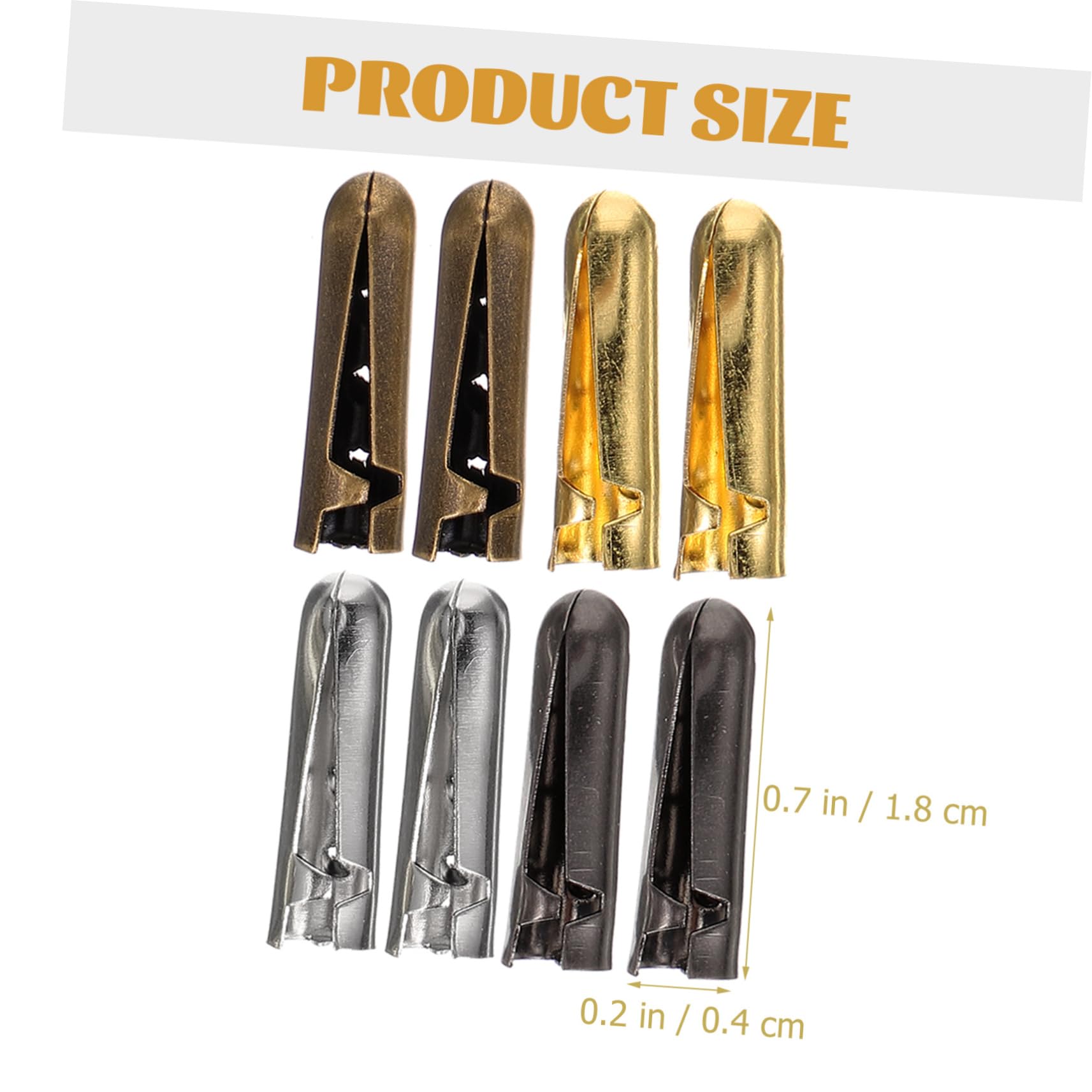 BESPORTBLE Metal Shoelace Tips 20pcs Replacement Tips Diy Shoelace Accessories Fashionable Shoe Lace Ends