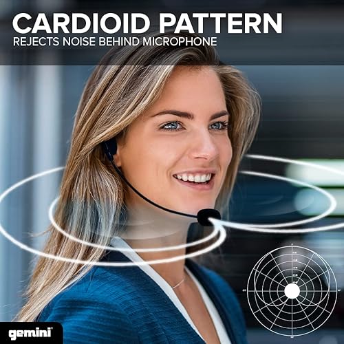 Miniatura 3 de Gemini - Sistema de micrófono inalámbrico UHF – Micrófono de solapa dual y auriculares, receptor recargable USB, rango de 164.0 ft+, Plug & Play