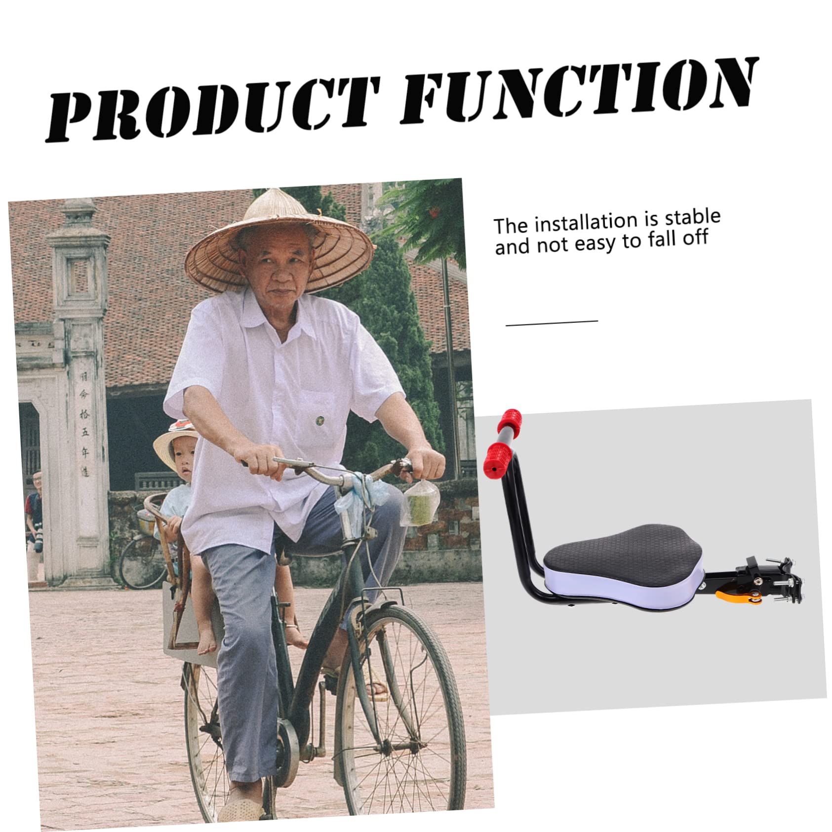 Abaodam 1 ensemble de selle de vélo électrique avec dossier, siège de sécurité durable pour coussin confortable pour vélos électriques, accessoire de vélo pour enfants et enfants