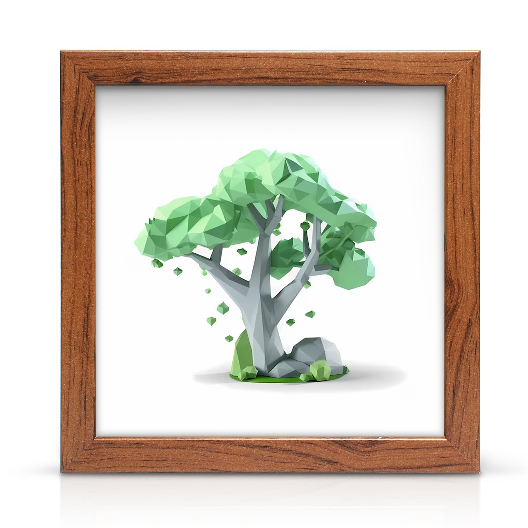 Ulisia Enterprise Walnut 10X10inch Wooden Effect Photo / Picture Frame Wall Mountable With Acrylic Display