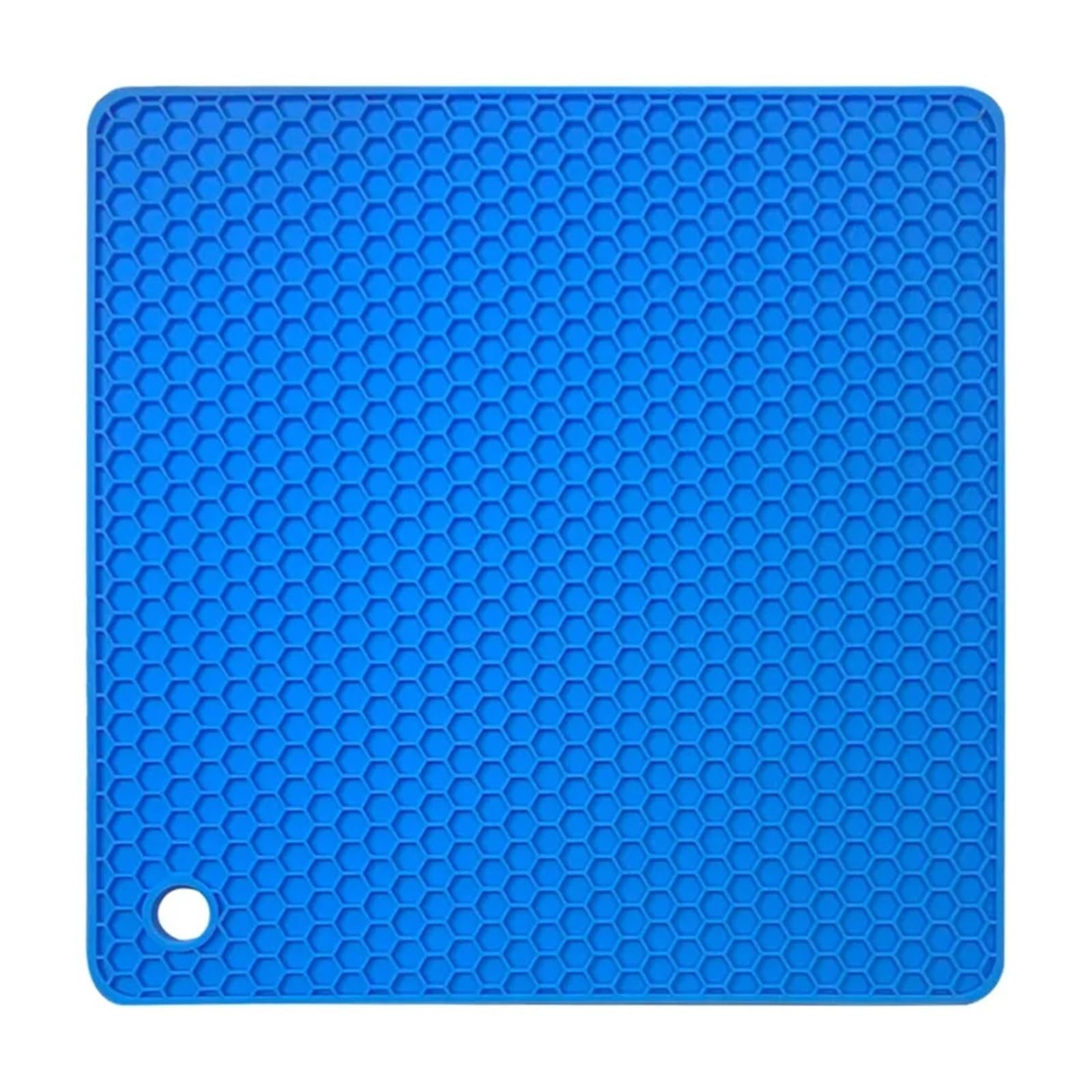 JZQKXMVNCLH 18cm Square Silicone Mat Heat Resistant Potholder Dining Placemat Non-slip(Blue)
