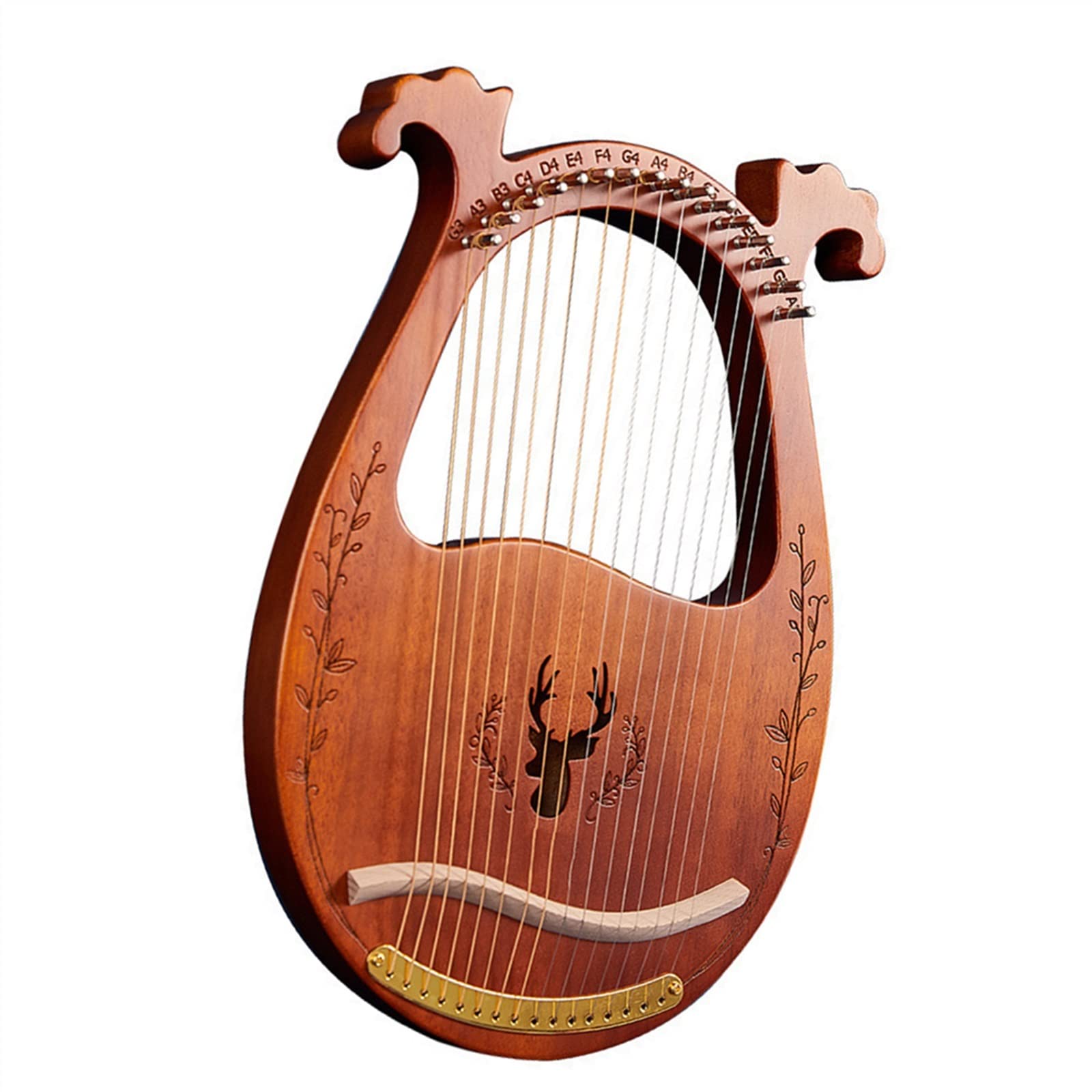 Harfen 16-saitige Holzleier Mahagoni Harfe Resonanzkasten Saiteninstrument Für Anfänger (Color : 2)