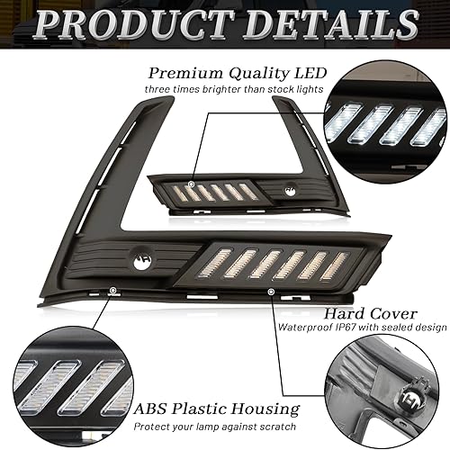 Miniatura 4 de BINQIGOO Luz antiniebla LED para parachoques delantero compatible con Honda CR-V CRV 2023 2024, luces de circulación diurna, lámpara de repuesto