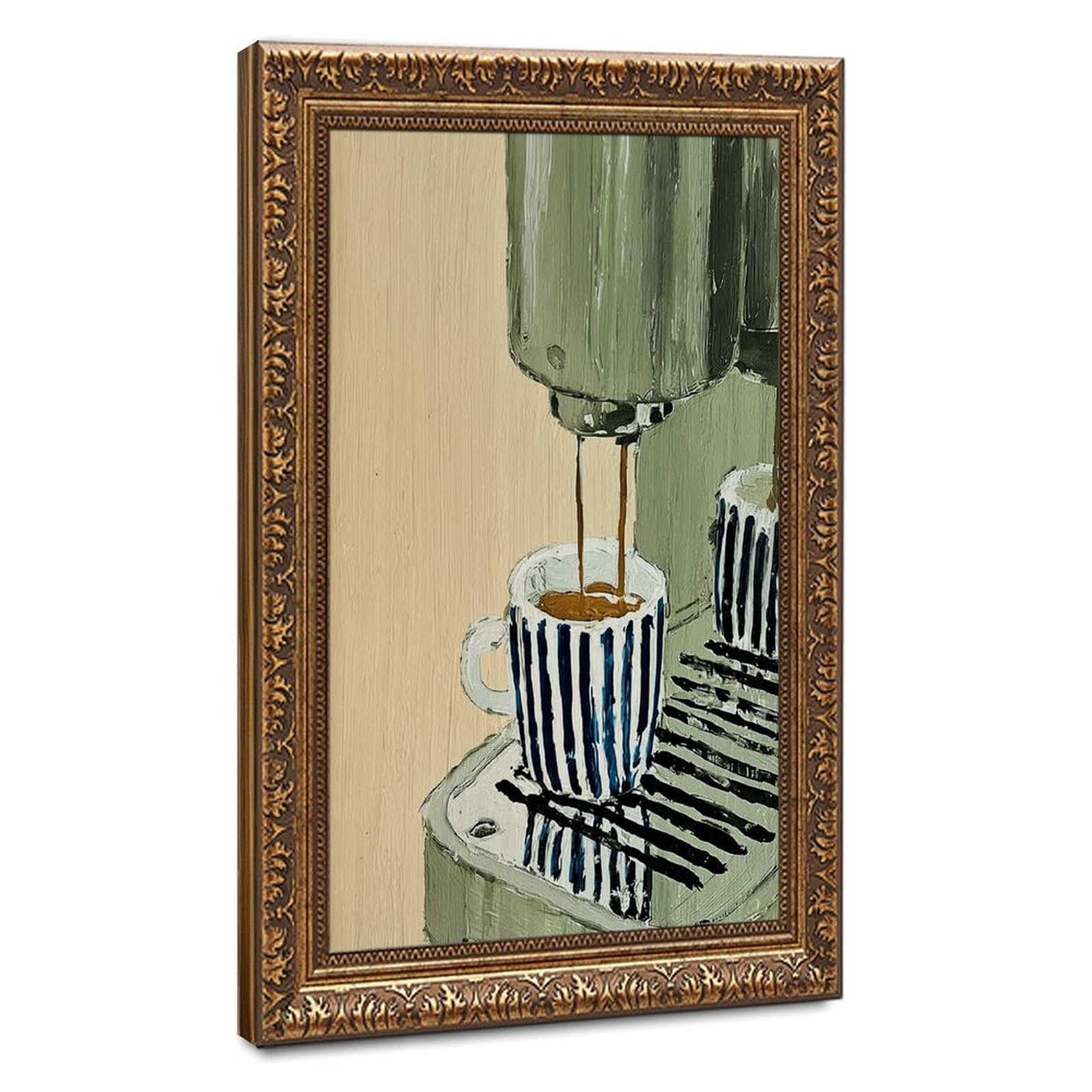 AYINUER Blue And White Vertical Stripes Poster_1 Canvas Poster for Office Decor Gift
