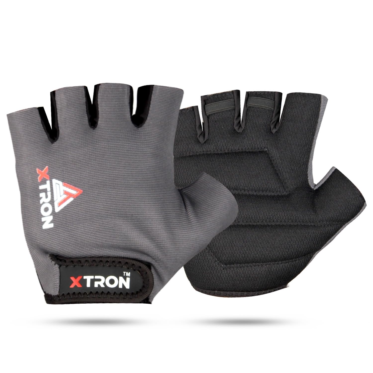 XTRON Gym Gloves Weight Lifting Fitness Gloves Men & Women for Workout, Training, Exercise, Cycling Gloves, Bike Sports Gloves (Nexa DX 071) Black Grey-image-40