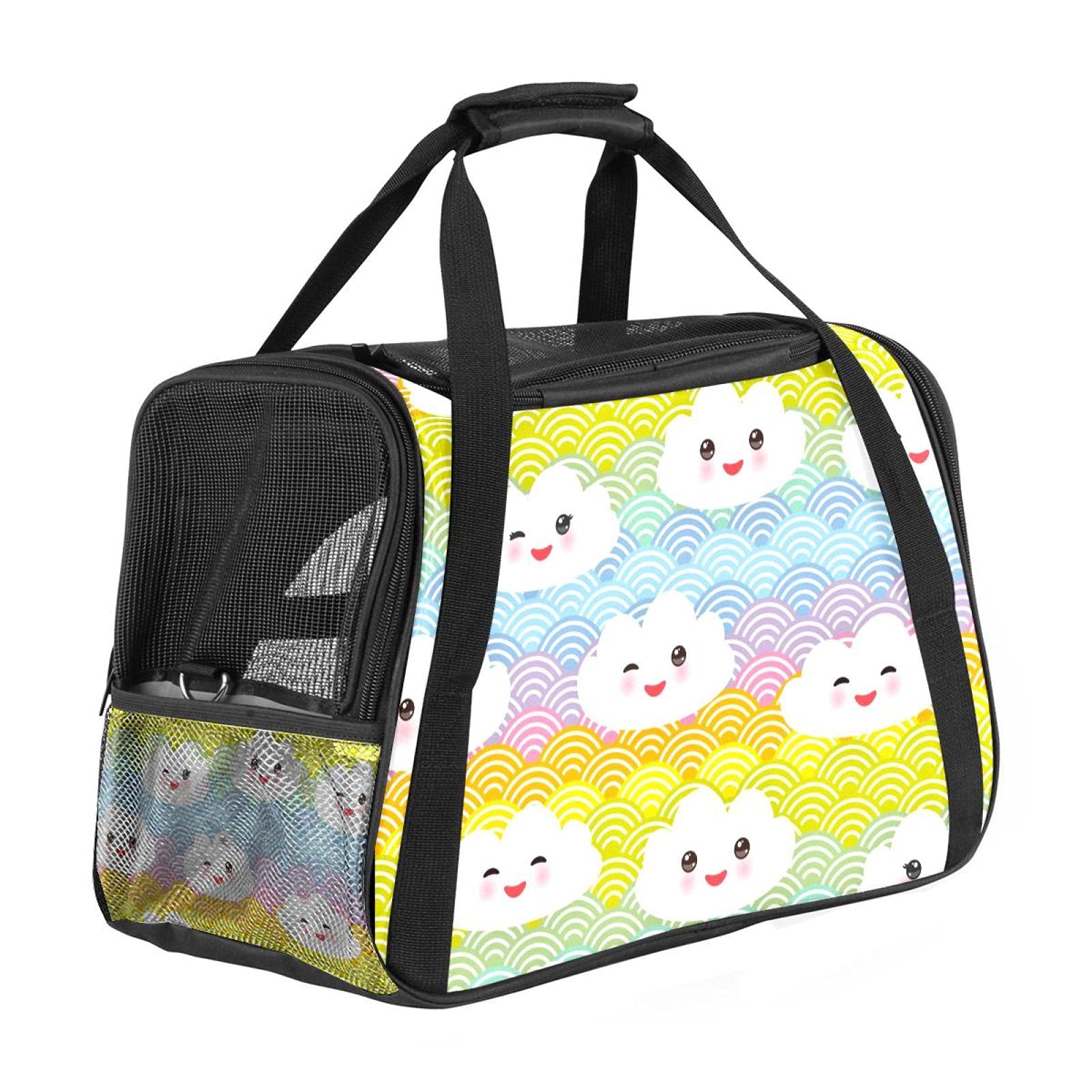 Sac de transport pour animal approuvé par les compagnies aériennes motif arc-en-ciel