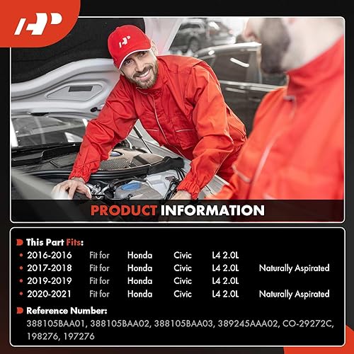 Miniatura 2 de Compresor de aire acondicionado A-Premium con embrague compatible con Honda Civic 2.0L 2016-2021, con estilo CVC, con polea de 7 ranuras