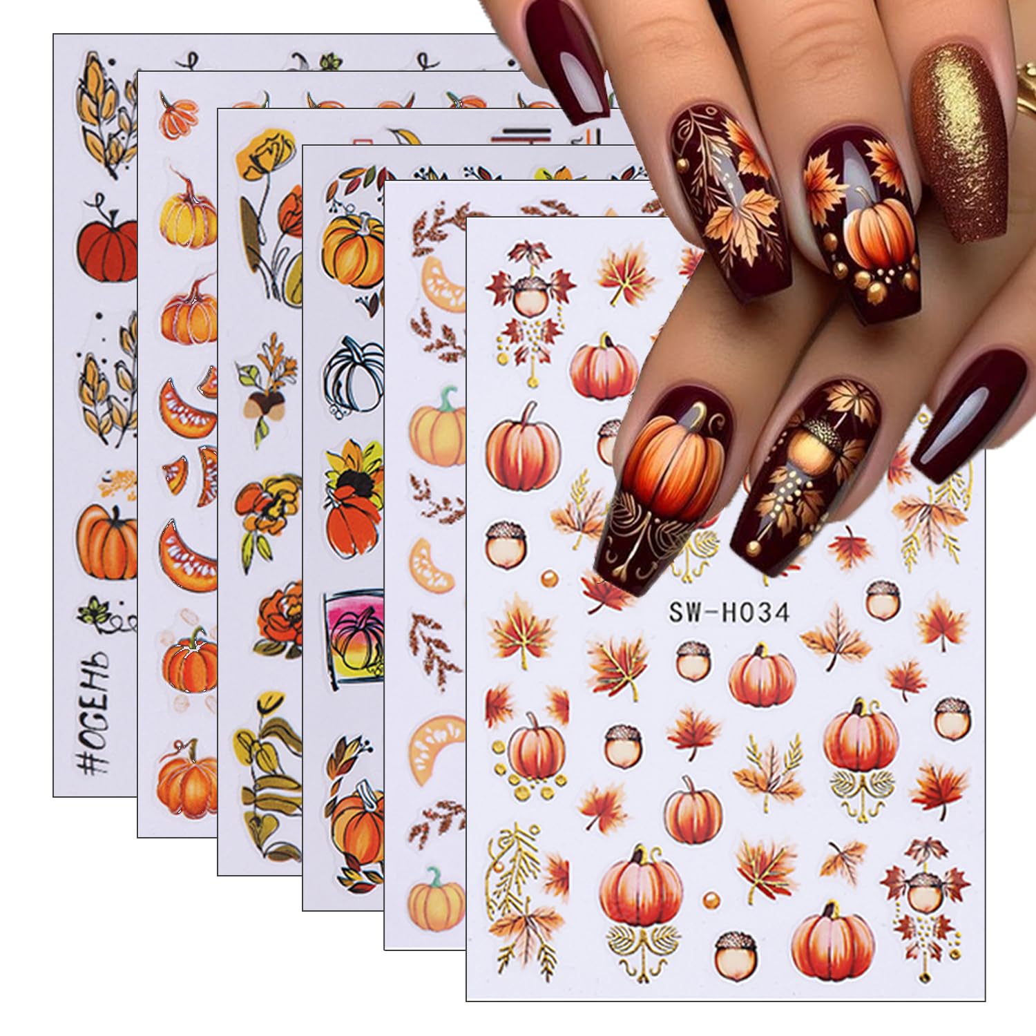 Halloween Nail Stickers - Cute Ghosts & Pumpkins -13