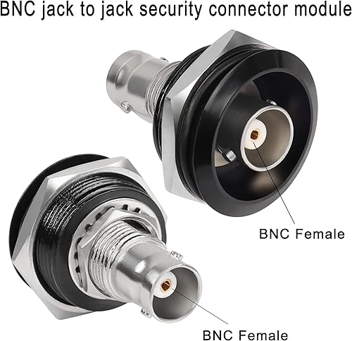 Miniatura 2 de QIANRENON Adaptador circular de fijación roscada BNC hembra a hembra Conector de montaje en panel BNC Toma de módulo de vigilancia BNC, 75 ohmios,