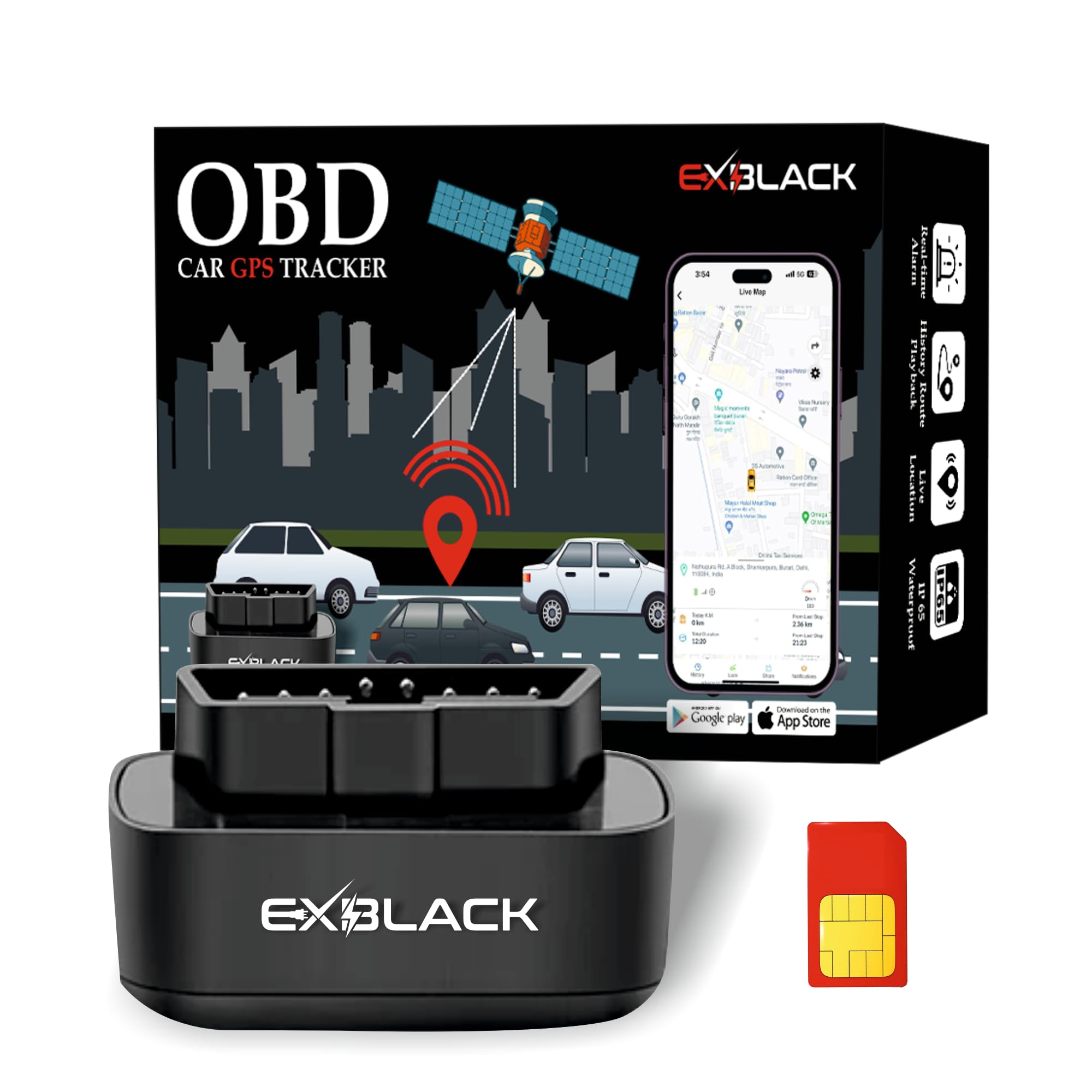 Exblack- OBD GPS Tracker for Car | Wireless, Plug and Play Device, with Crash, Anti-Theft, Towing, and Geofence Alerts, Vehicle Health Check, Odometer Reading, Driver Behaviour 1 Year SIM Data-picture-23