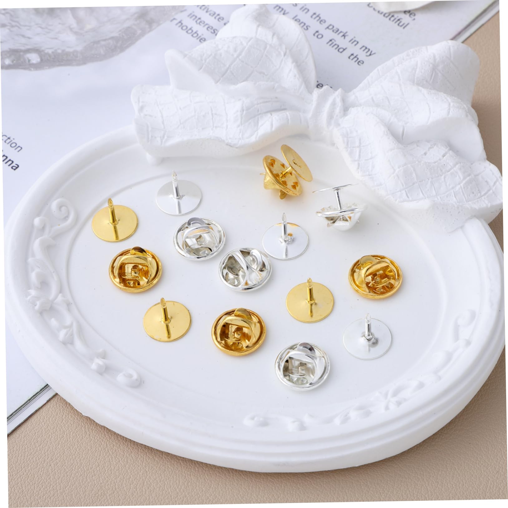 LIFKOME 60Sets Locking Pin Backs for Enamel Pins Badge Backs Durable Material Easy Installation for Crafting Brooches and Badges