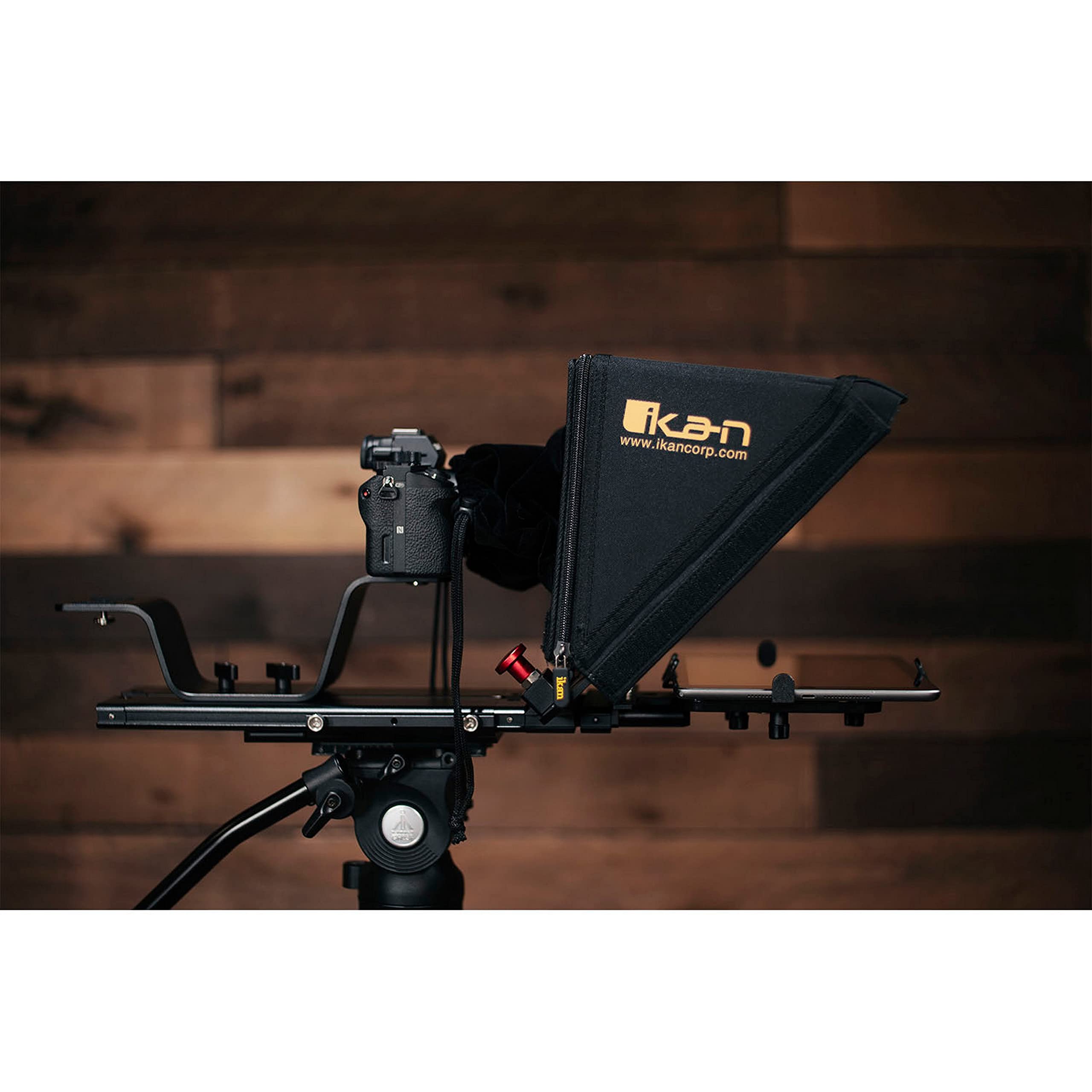 Elite Universal Teleprompter with Bluetooth Remote and Rolling Hard Case for Apple iPad and iPad Pro, Version 2