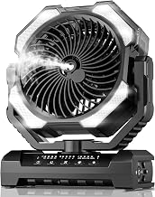 Misting Fan Portable with 9oz Water Tank, 24000mAh Rechargeable Cooling Fans for Outside, Outdoor Water Misters with 2 Mist Modes, Remote Control Camping Fan with Timer for Beach, Patios, Tents