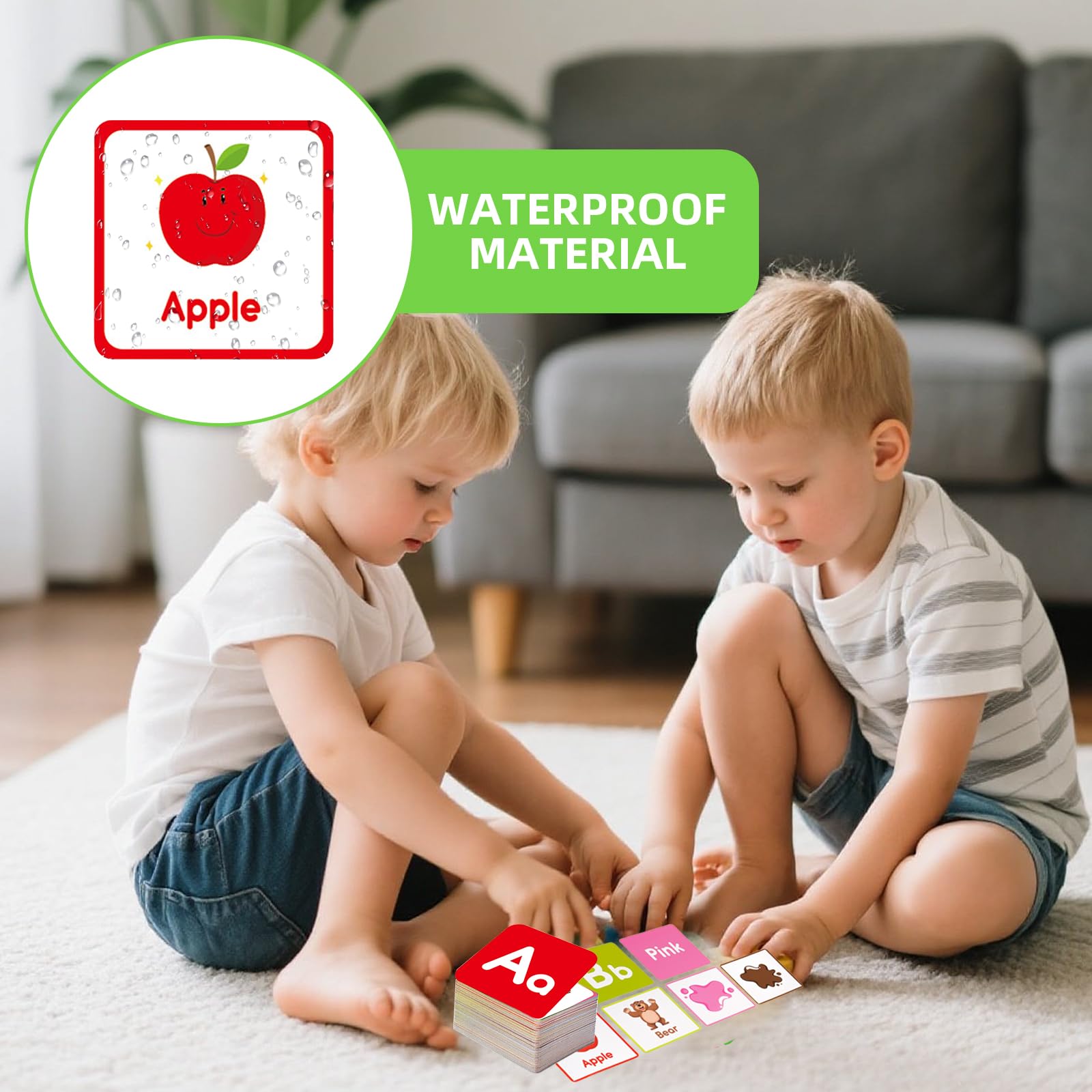 Alphabet ABC Flash Cards for Toddlers 60-Pack Reusable Flashcards with ...