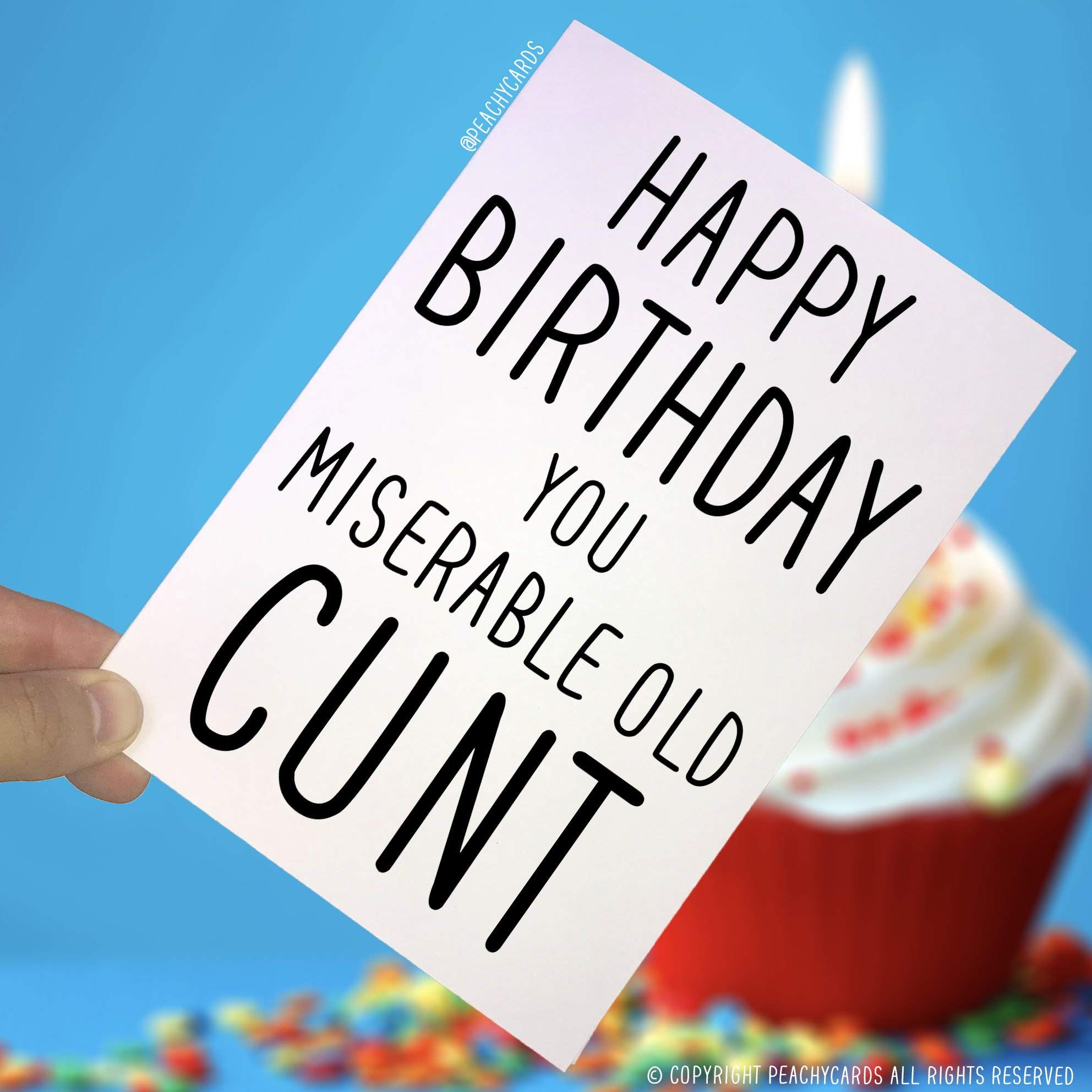 Birthday Cards, Happy Birthday You Cock Hungry Whore, Funny Card Novelty Cards Joke Card Greeting Cards Friends Offensive Birthday Card PC15