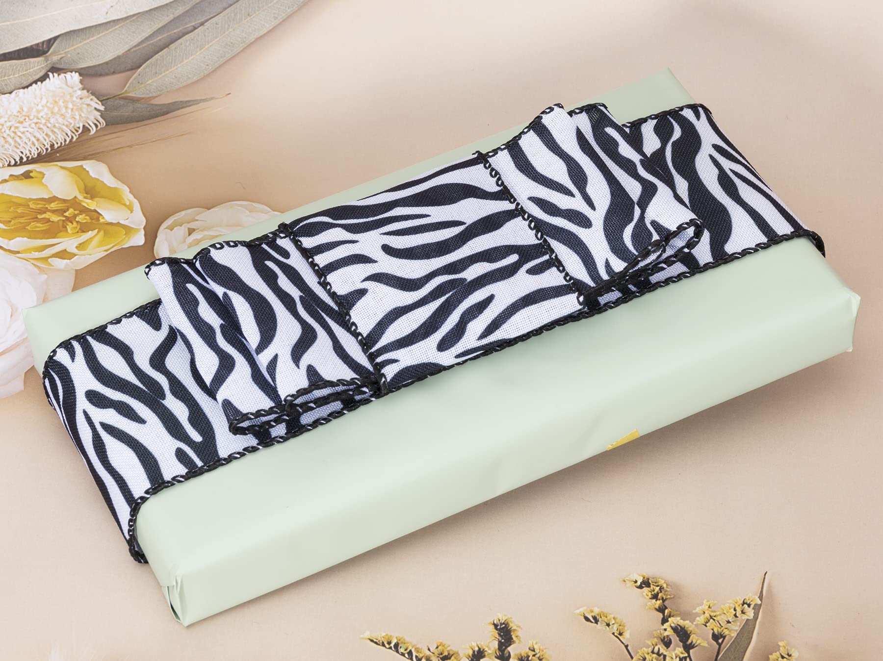 Amazon.com: YASEO Zebra Print Wired Edge Ribbon for Wreaths, 2.5