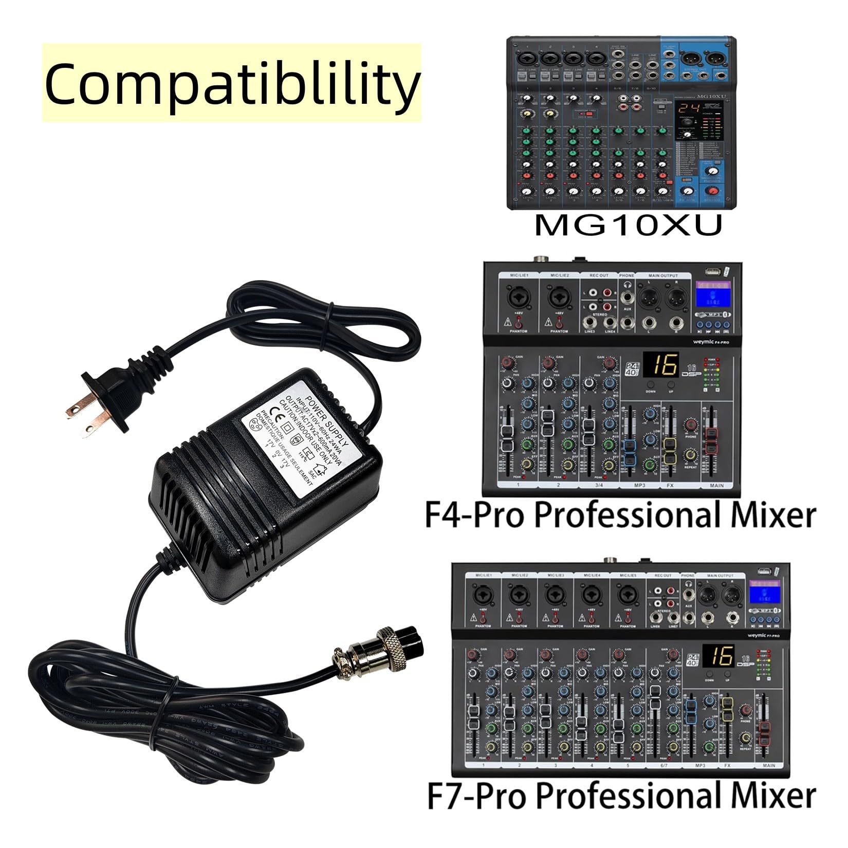 Snapklik.com : ANYINELEC AC 17Vx2600mA Mixer Power Supply Mixing ...