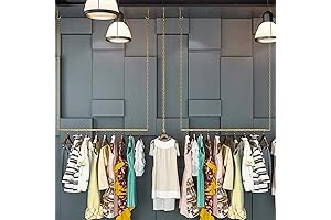 Ethemiable Adjustable Height Clothing Storage Chain Garment Rack