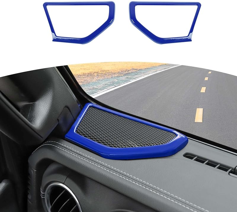 Moldura de acabamento do alto-falante da coluna A RT-TCZ azul para Jeep Wrangler JL JLU e Gladiator JT – 2 unidades