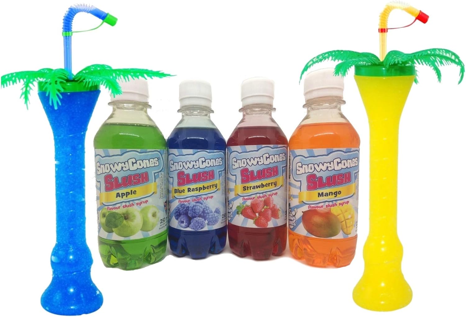 Snowycones Slush Syrup Slush Puppie and Slurpee 4 x 250 ml, 2 Free Palm