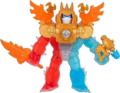 Heroes of Goo Jit Zu Goo-Tron Supreme combina el poder de Blazagon, Pantaro y Thrash en 1 Ultimate Hero, con 3 rellenos diferentes de Goo, más de 35