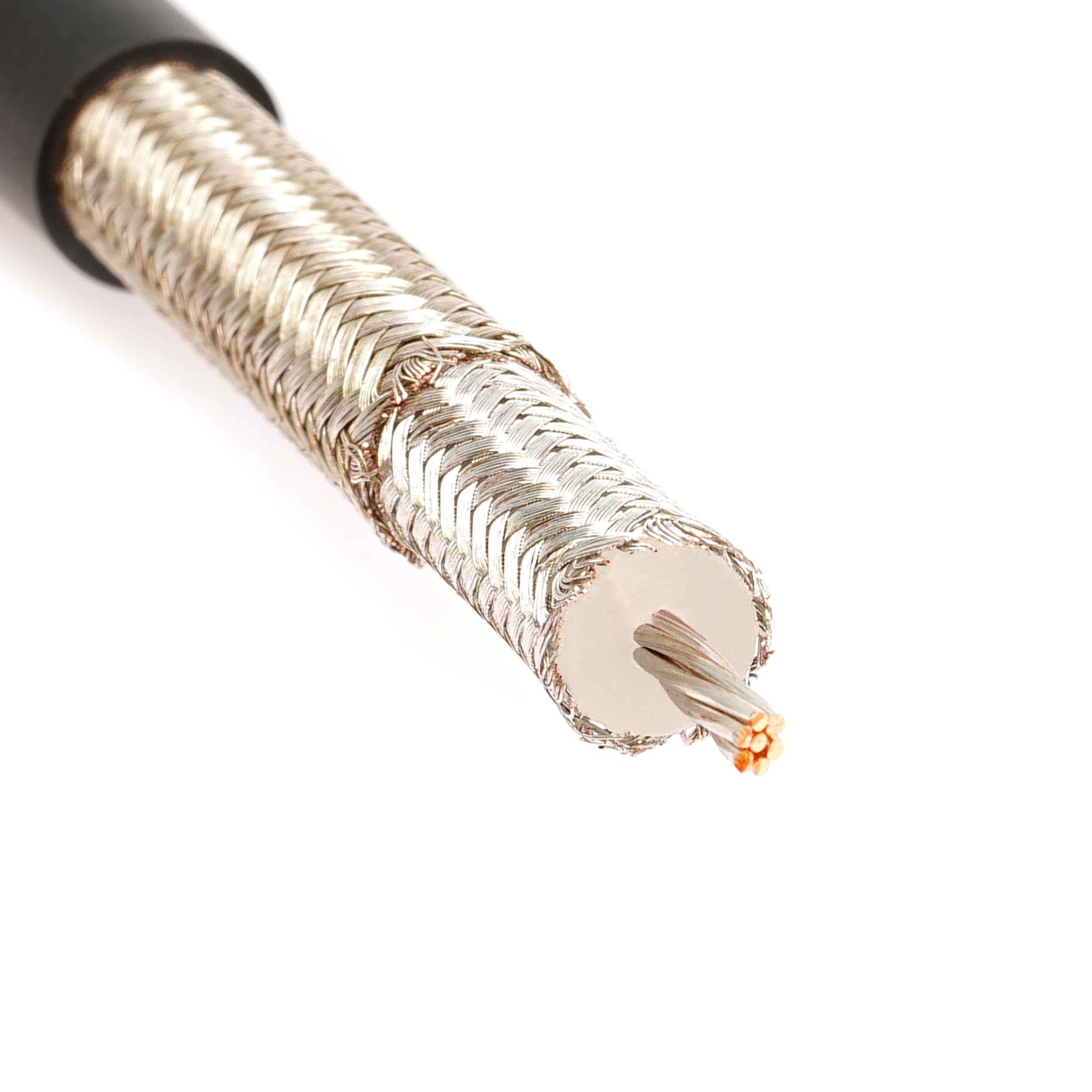 RG214 25m Câble coaxial — Cuivre argenté RG214U 50 Ohm RF Coax — compatible avec les connecteurs N Type SMA BNC TNC PL259 — pour VHF UHF CB Radio HAM Router Antenna 4G 5G — Fabriqué en Italie