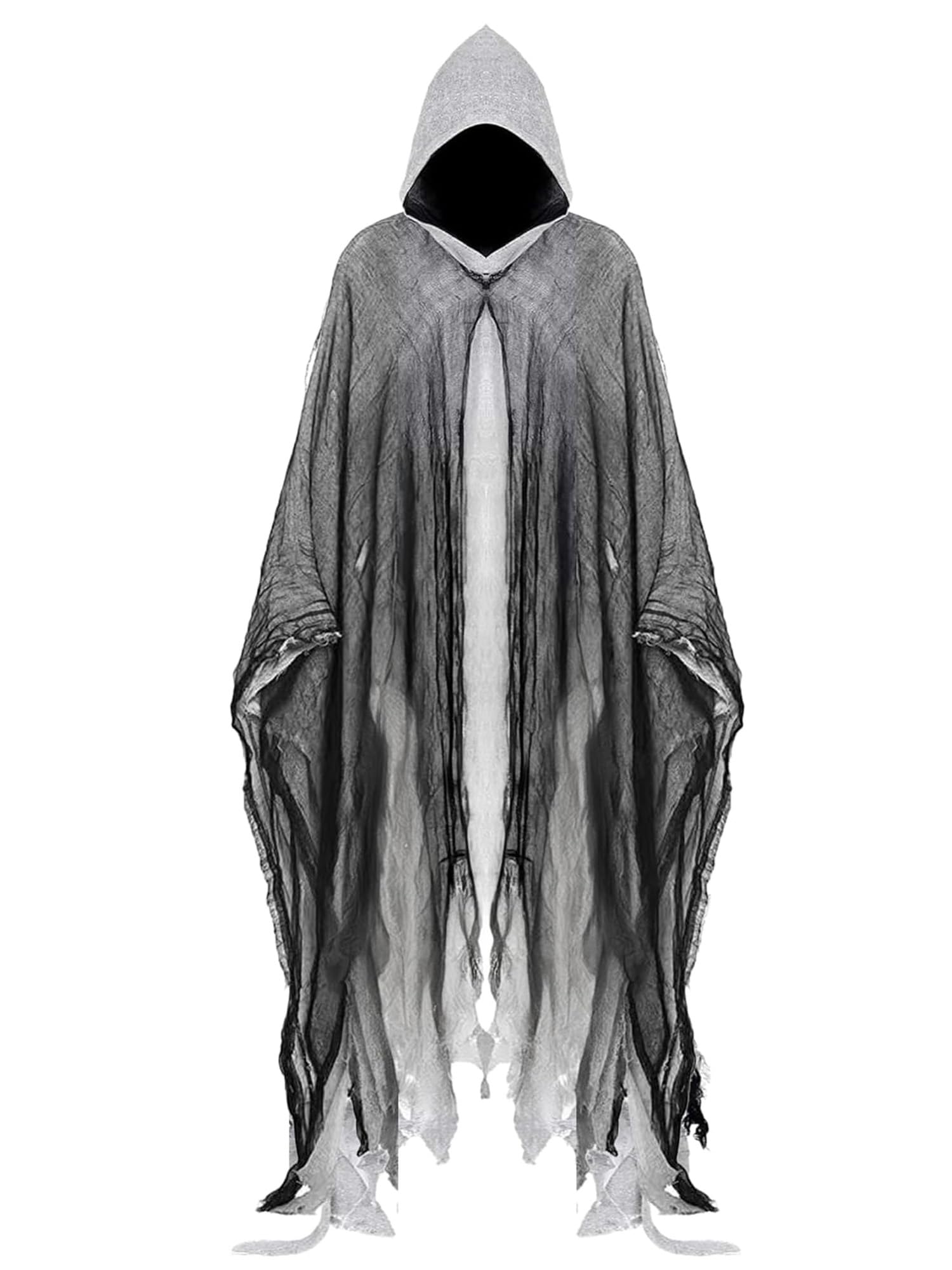 Grim Reaper Hooded Cloak for Men Women Halloween Costumes Cosplay Props
