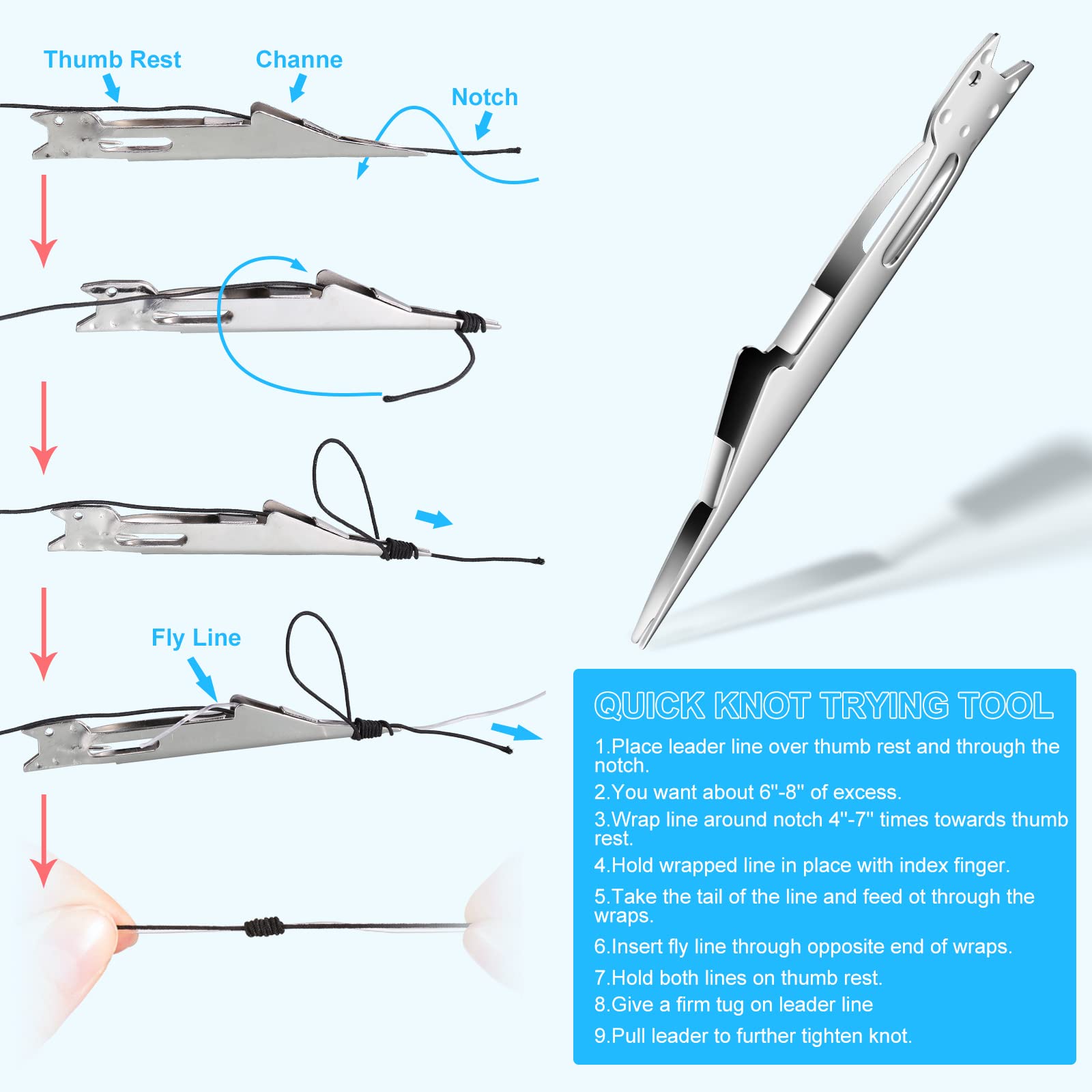 To Tie A Nail Knot Tool Instructions Fly Tying Tools 4Pcs/Set