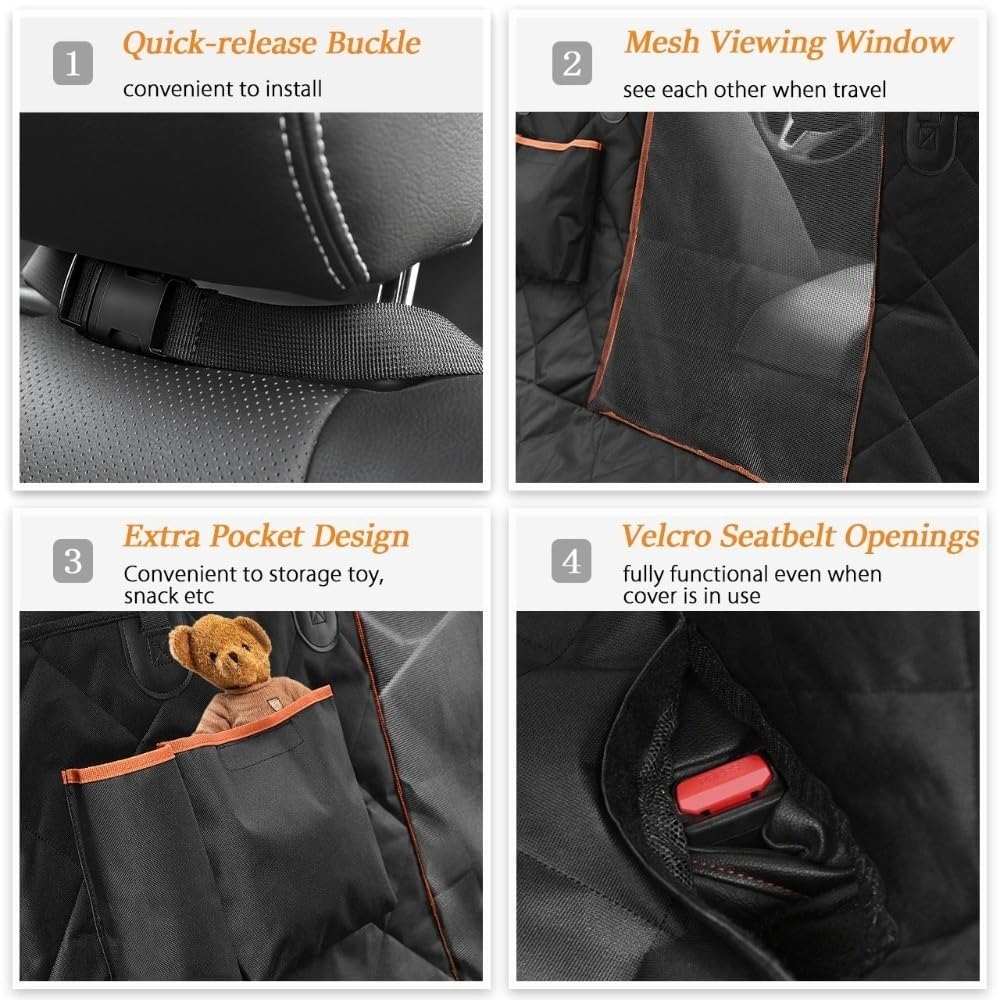 Funda Asiento Coche Perro Funda de asiento de coche para perro, transportador de mascotas de malla, alfombrilla para asiento trasero de coche, Protector de cojín para hamaca Cubre Asientos Coche Perro