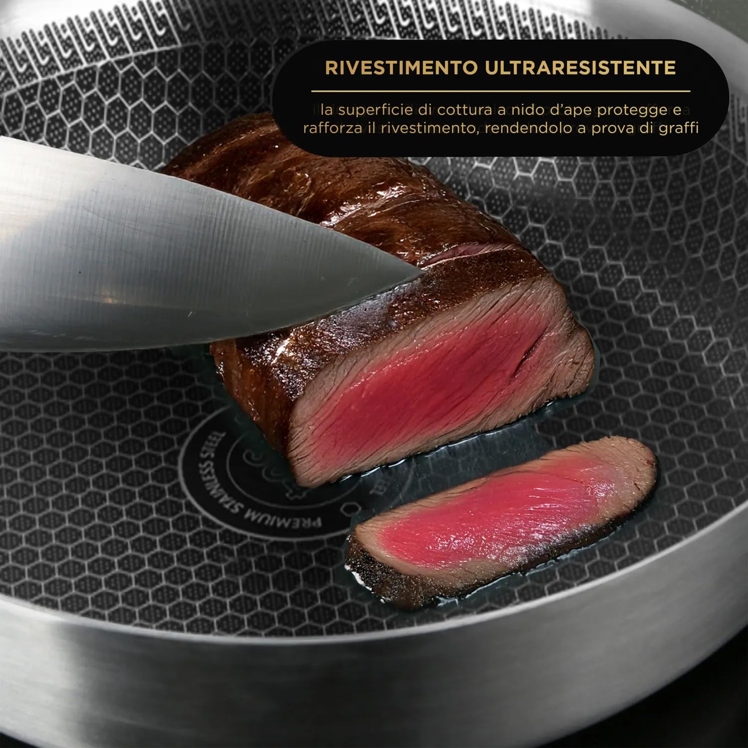 Batteria pentole 8 pezzi Tri ply acciaio - triplo strato