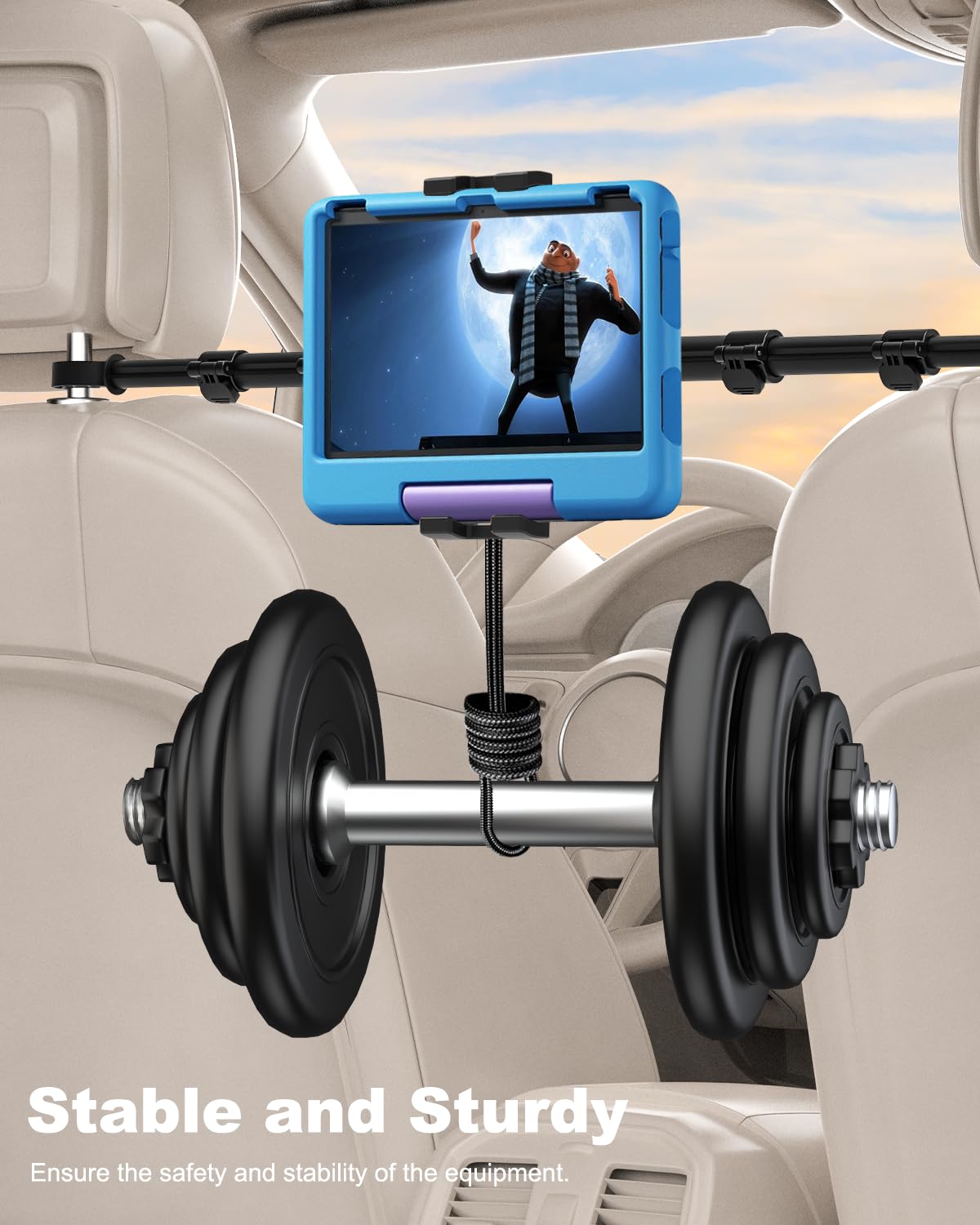 Supporto per poggiatesta auto per iPad – Supporto per poggiatesta sedile posteriore auto, supporto per tablet, viaggi su strada, essenziale per bambini, per tablet iPad Pro da 4,7 a 13 pollici,