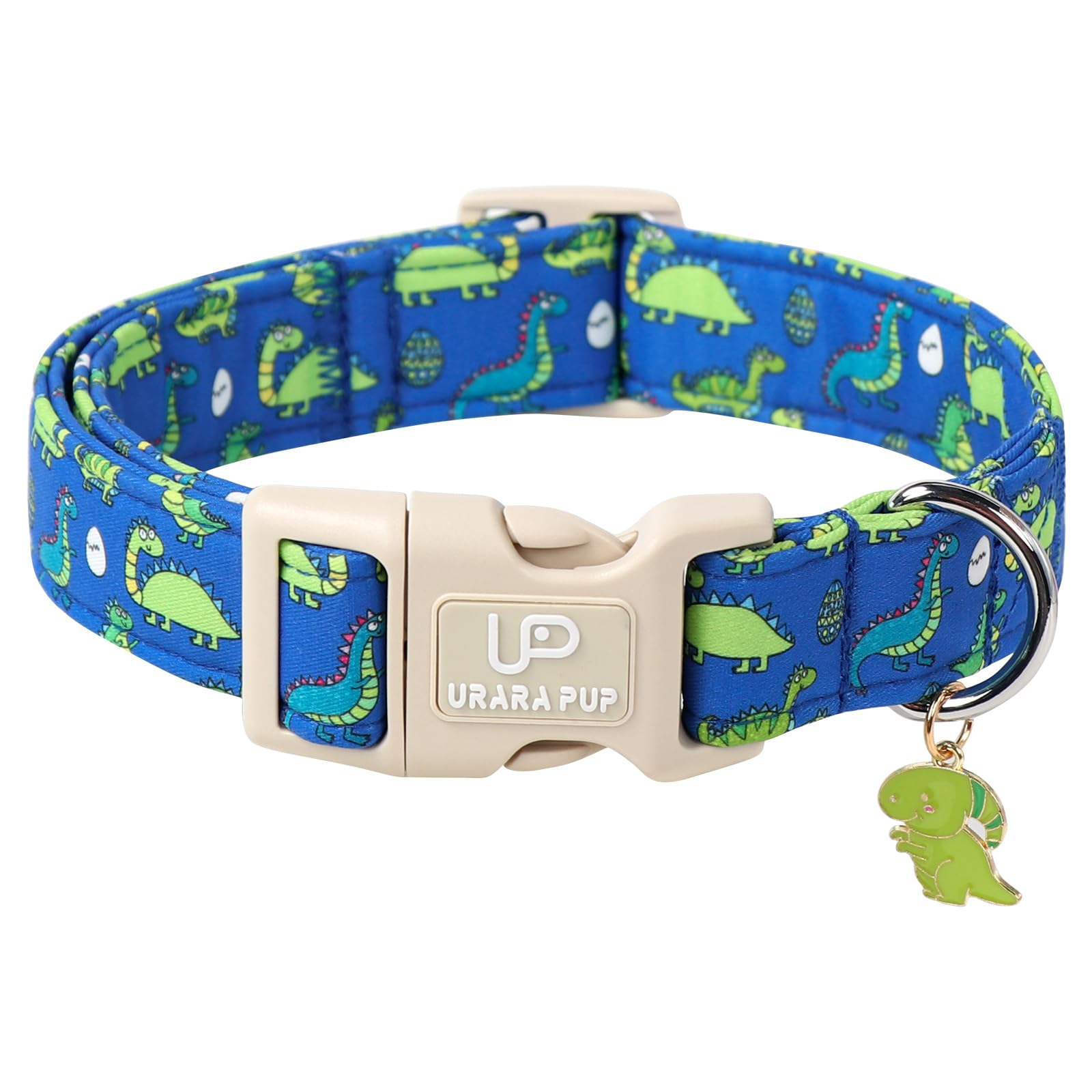 UP URARA PUP Summer Dog Collar-Dinosaur Dog Collars with Dino Eggs-Blue Summer Pet Dollar-Soft, Adjustable & Stylish for Small/Medium Dogs