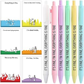 12PCS Sarcastic Sticky Notes with Funny Pens Sleazy Greetings Memo Fun Notepads Coworkers Teacher Nurse Women Adults Friends Boss Hilarious Office Supplies Novelty Humor Employee Appreciation Gifts