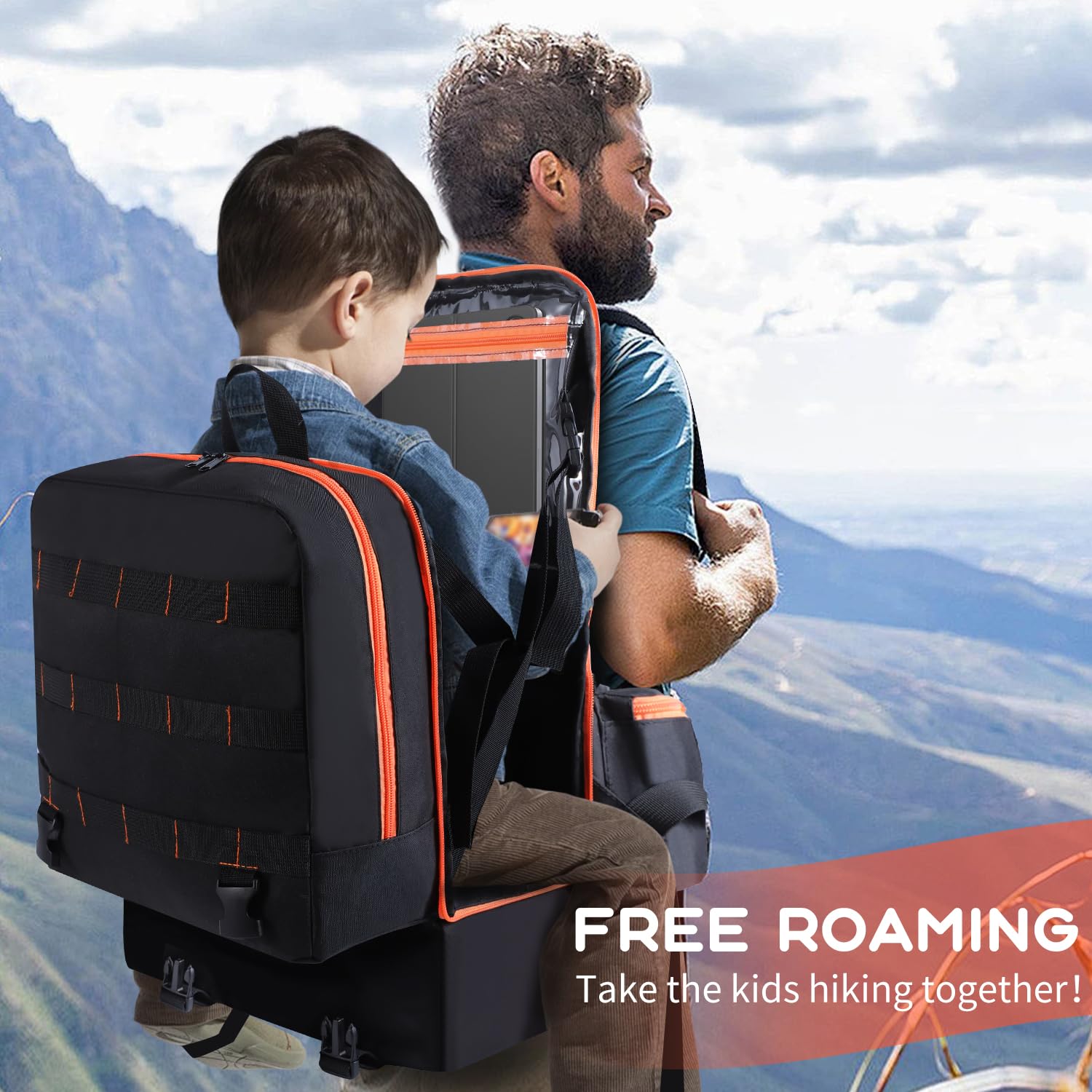 Baby Carrier Backpack,Comfortable Hiking Child Backpack Carrier,Ultra Lightweight Compact Child Carrier to Attach Hiking Backpack,with Large Storage Space(Bag Only)