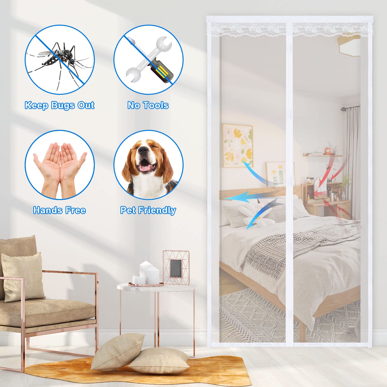 Moustiquaire Porte Fenetre Magnetique 200 X 200 Cm Anti