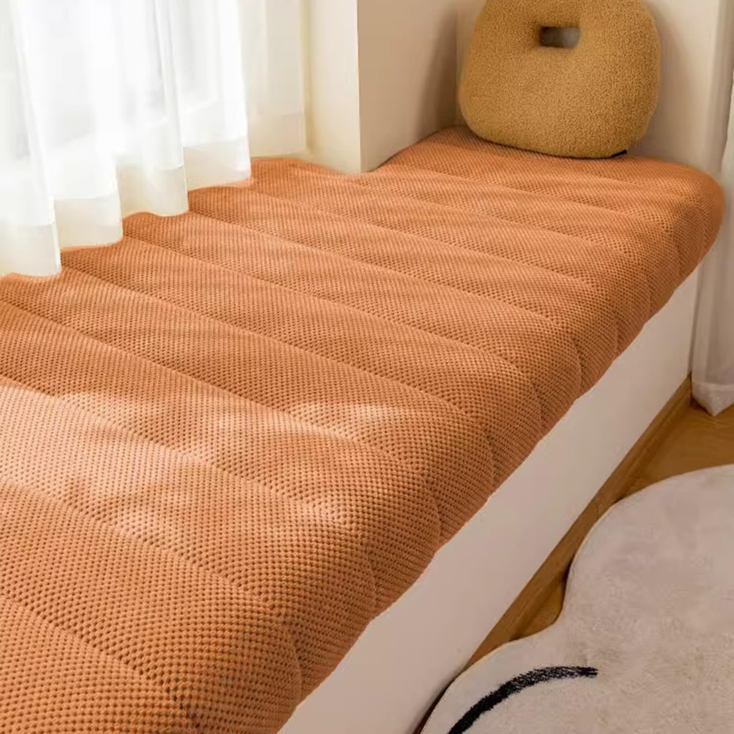 Morbido cuscino per panca da finestra spesso 5 cm, per interni ed esterni, perfetto per giardino, ingresso, angolo lettura, cucina e sala da pranzo, 90 x 55 cm