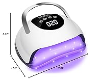 Vista 7 de Wisdompark Lámpara LED de uñas de 220 W para uñas de gel, secado rápido, con 57 cuentas de lámpara, 4 temporizadores, luz UV profesional