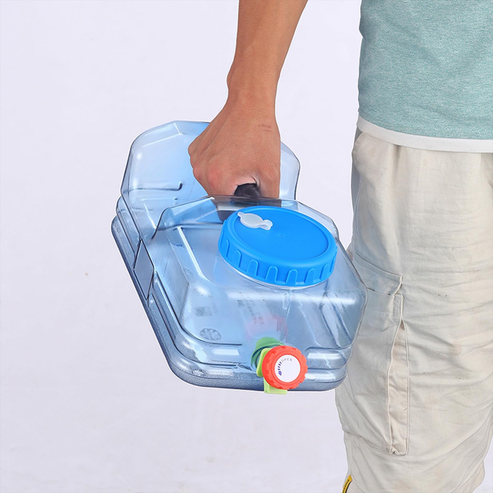 Serbatoio Di Stoccaggio Acqua Portatile Multiuso 10L Tanica Alimentare | Bottiglia Di Acqua Con Maniglia, Senza BPA, Serbatoio Acqua Impermeabile Per, Picnic, Escursionismo, Guida Automotive