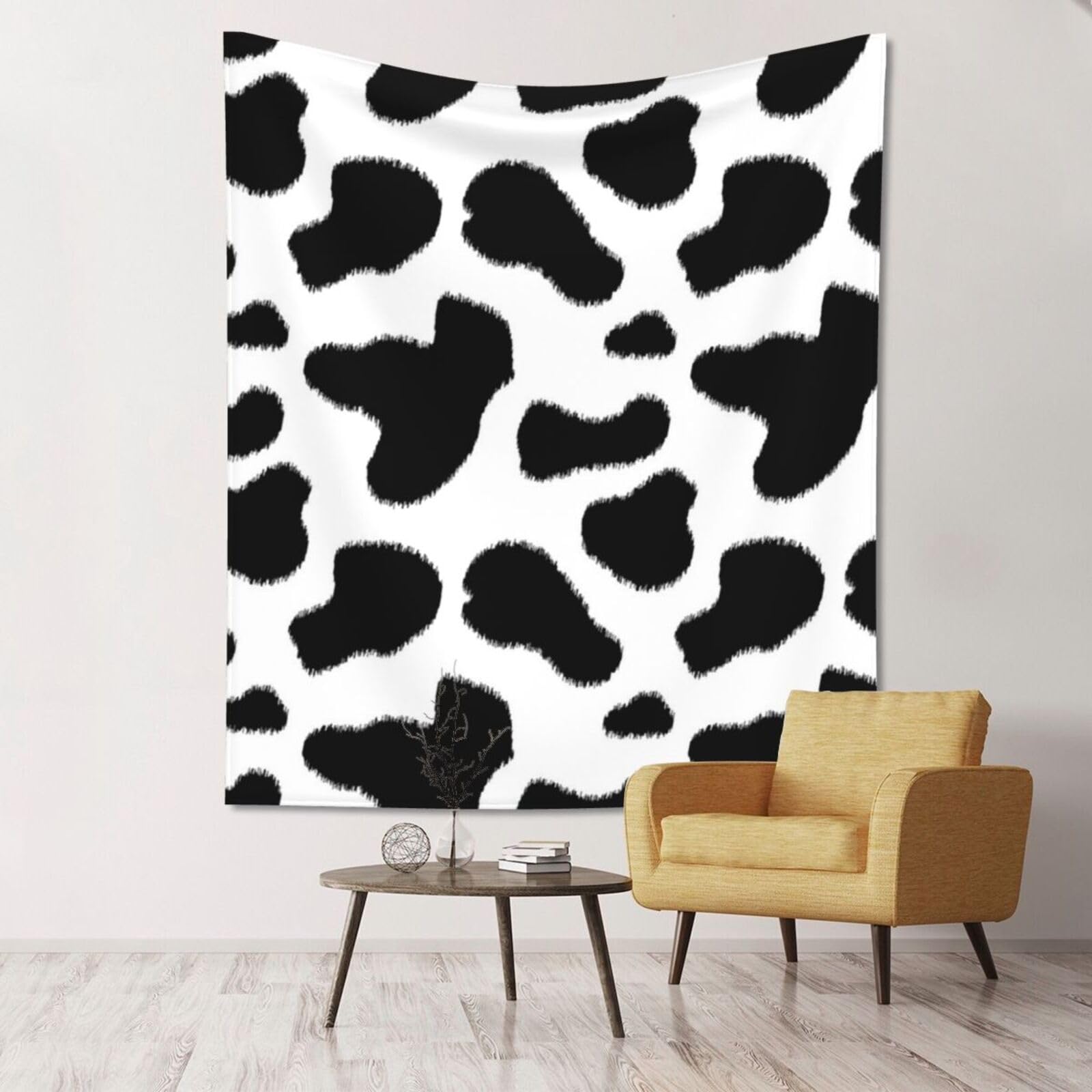 WKSGDSG Large Wall Hanging, Machine Washable Tapestry For Dorm Room, Black & White Leopard, Lightweight Polyester Wall Art For Bedroom Living Room, 152x130cm